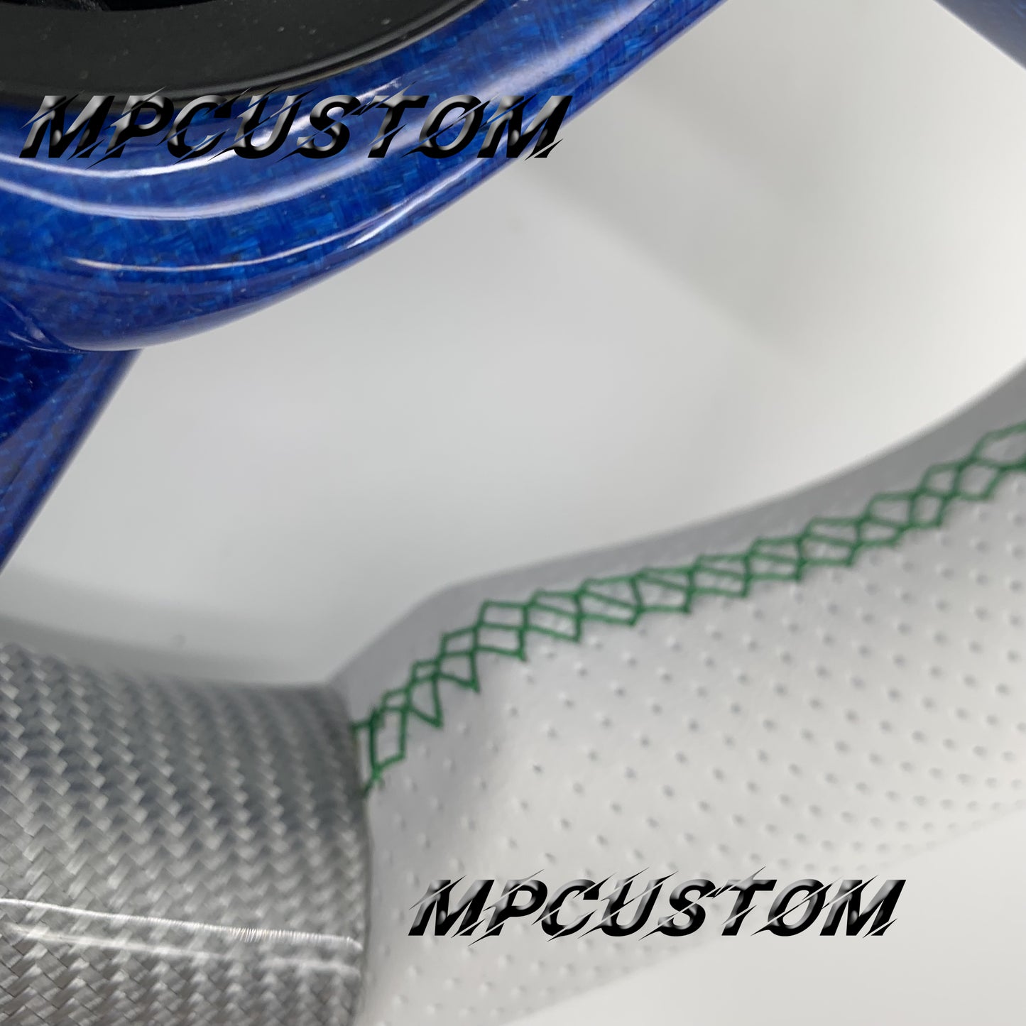 Mpcustom for Toyota Highlander 2022+ carbon fiber steering wheel green stitching