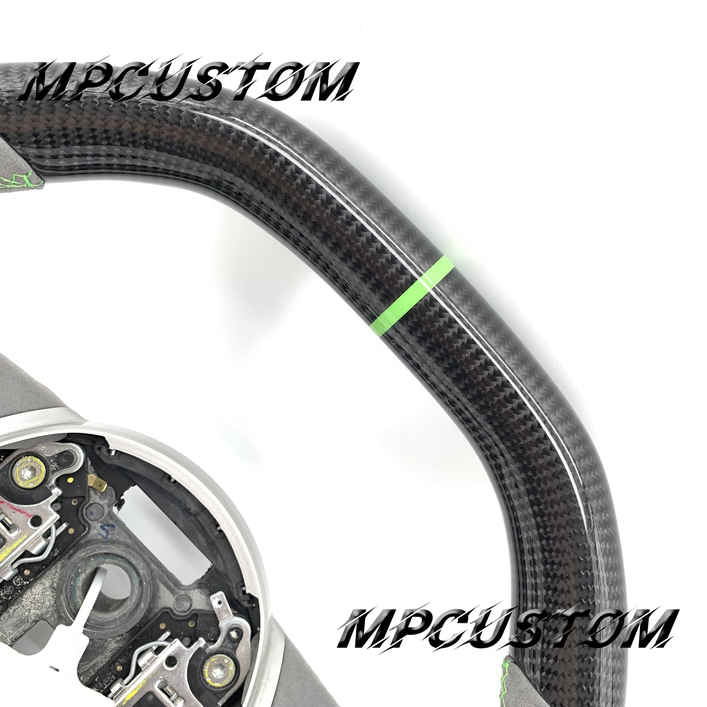 Mpcustom for Chevrolet Camaro 2010-2011 carbon fiber steering wheel green stripe line