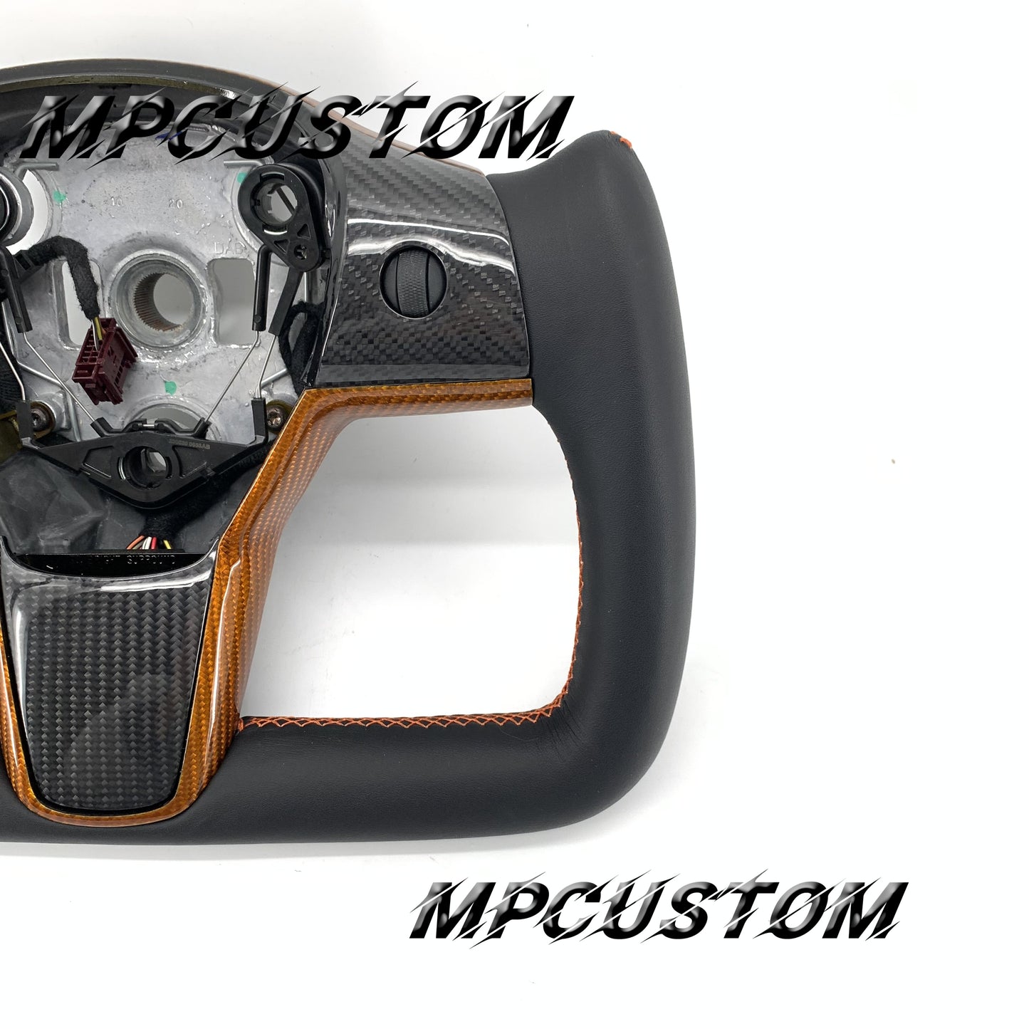 Mpcustom for Tesla model 3 Y carbon fiber steering wheel yoke shape