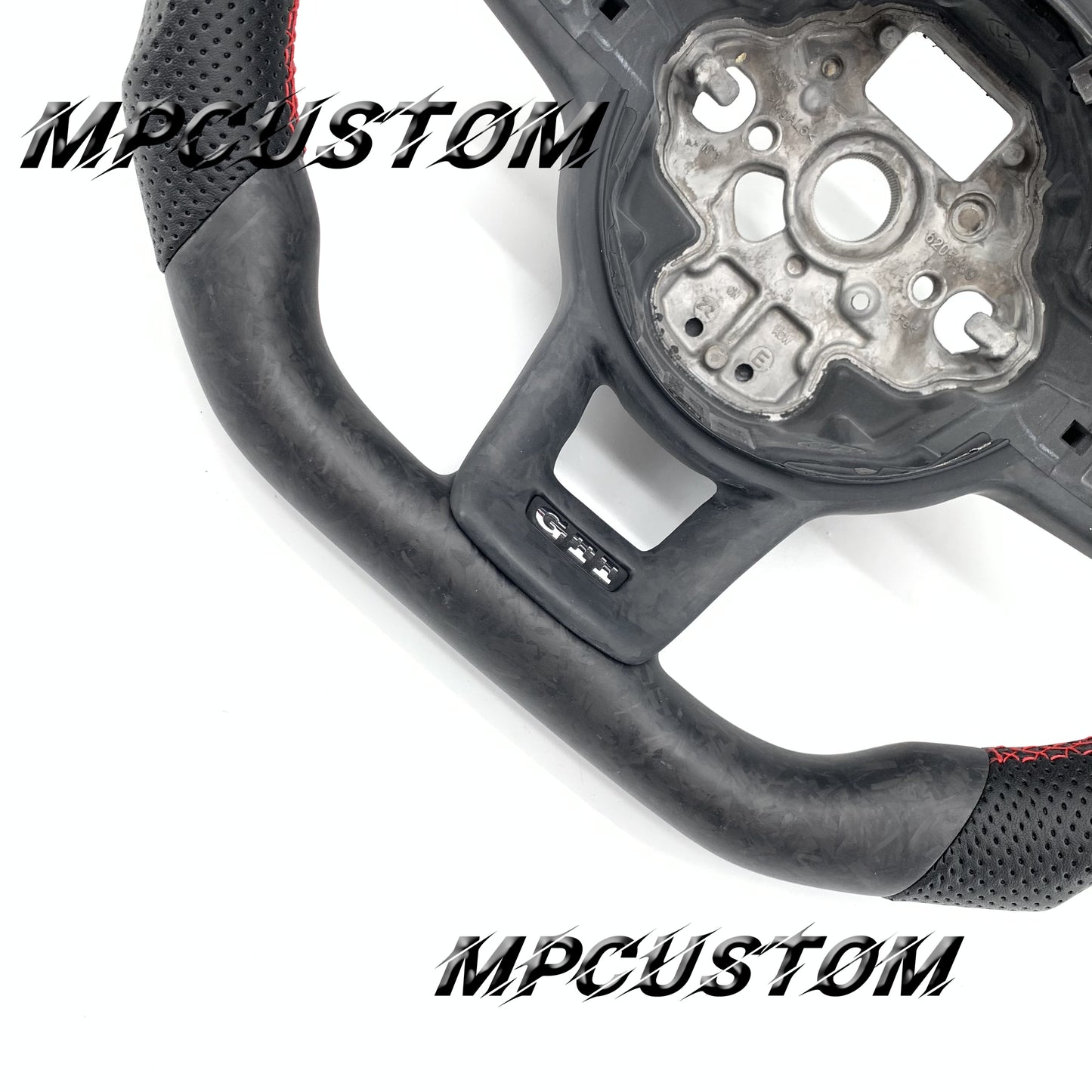 Mpcustom for Volkswagen MK7 2015-2019 carbon fiber steering wheel red stripe line and round top