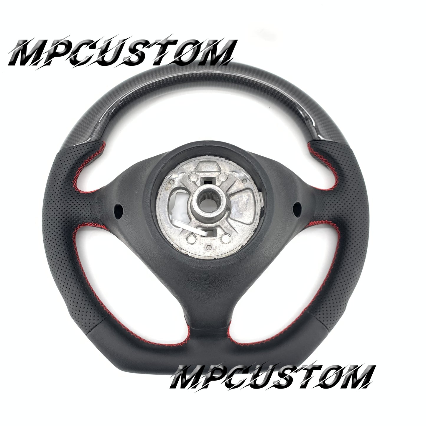 Mpcustom for Porsche 996 carbon fiber steering wheel black perforated leather