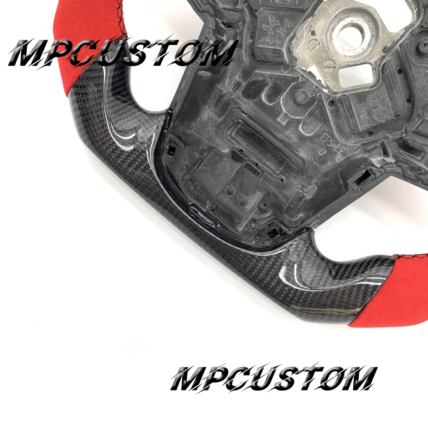 Mpcustom for Toyota Supra 2020 carbon fiber steering wheel round top and Alcantara