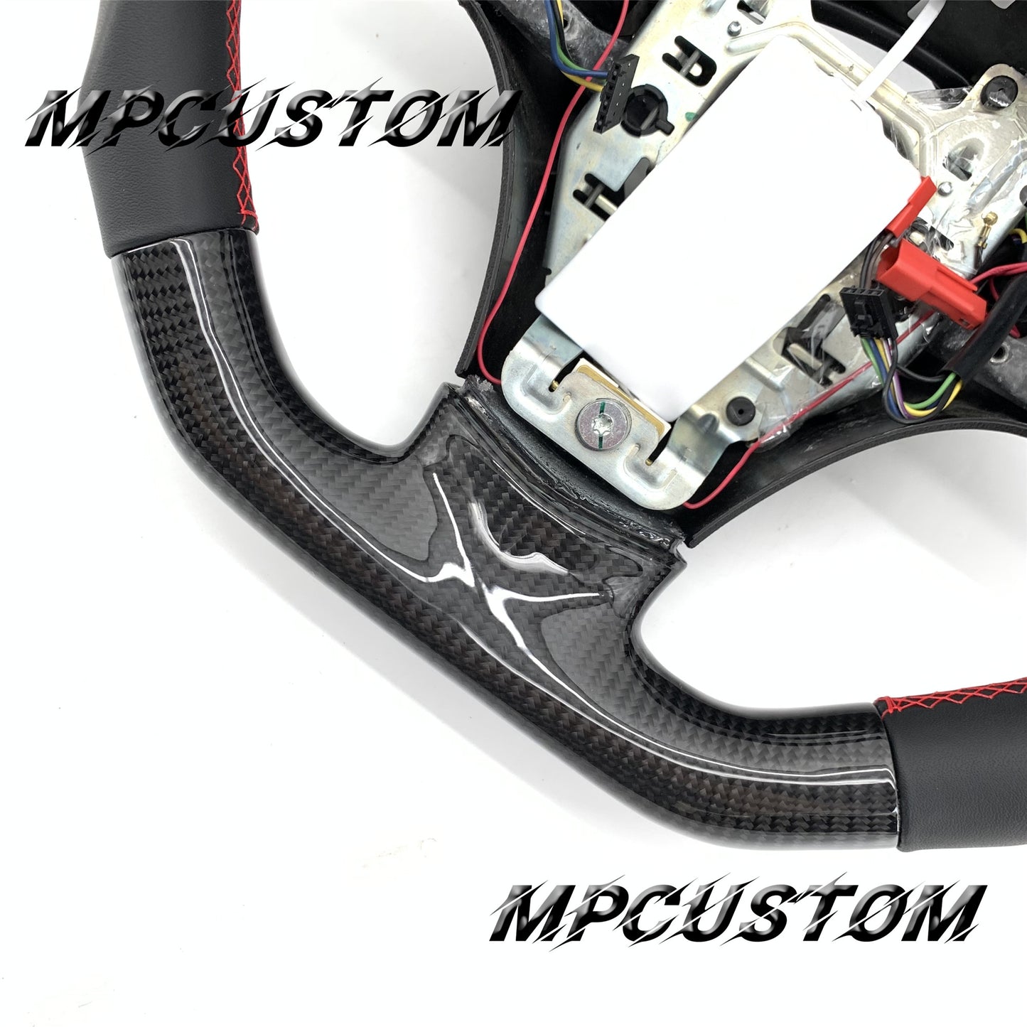 Mpcustom for Chevrolet Corvette C6 ZR1 Z06 carbon fiber steering wheel red stripe line