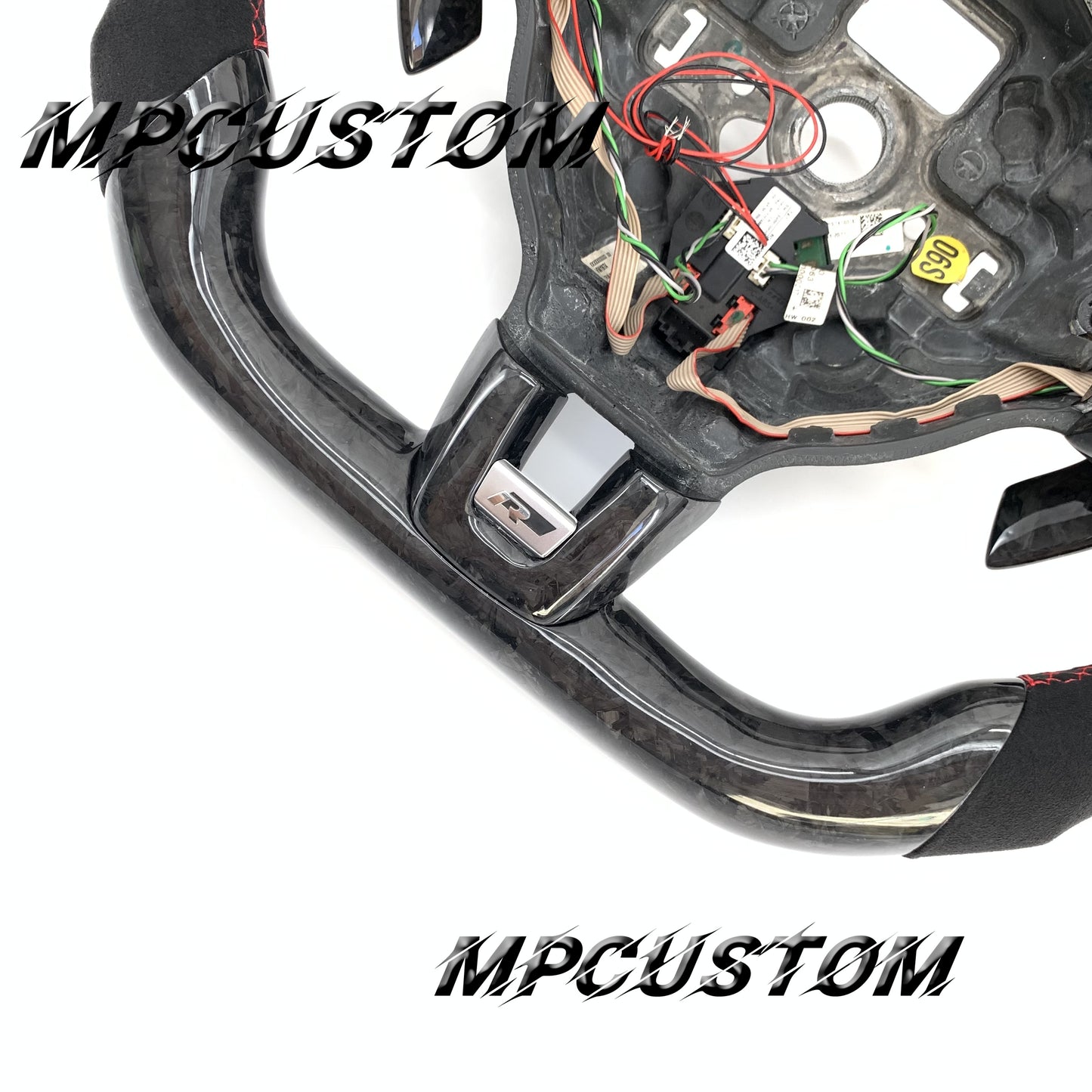 Mpcustom for Volkswagen MK6 R carbon fiber steering wheel gloss and led