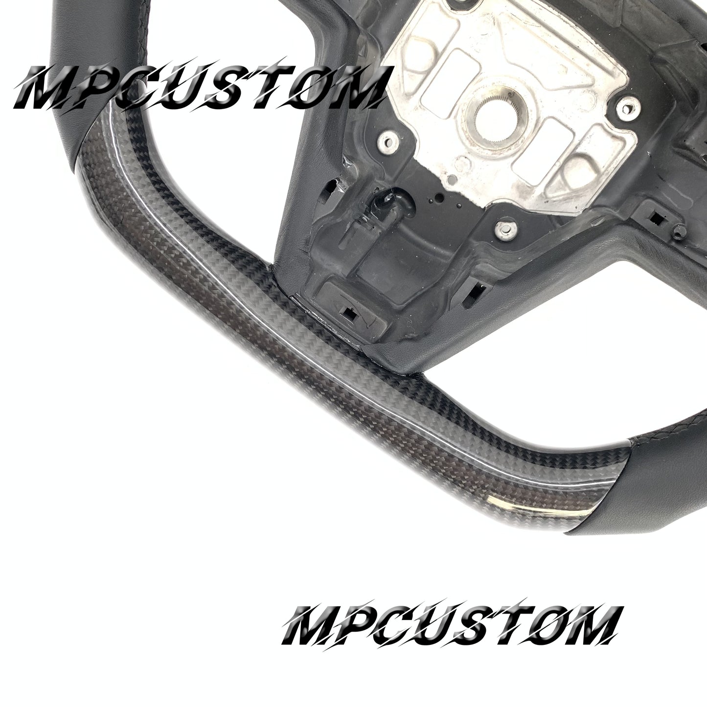 Mpcustom for Tesla model S carbon fiber steering wheel flat top