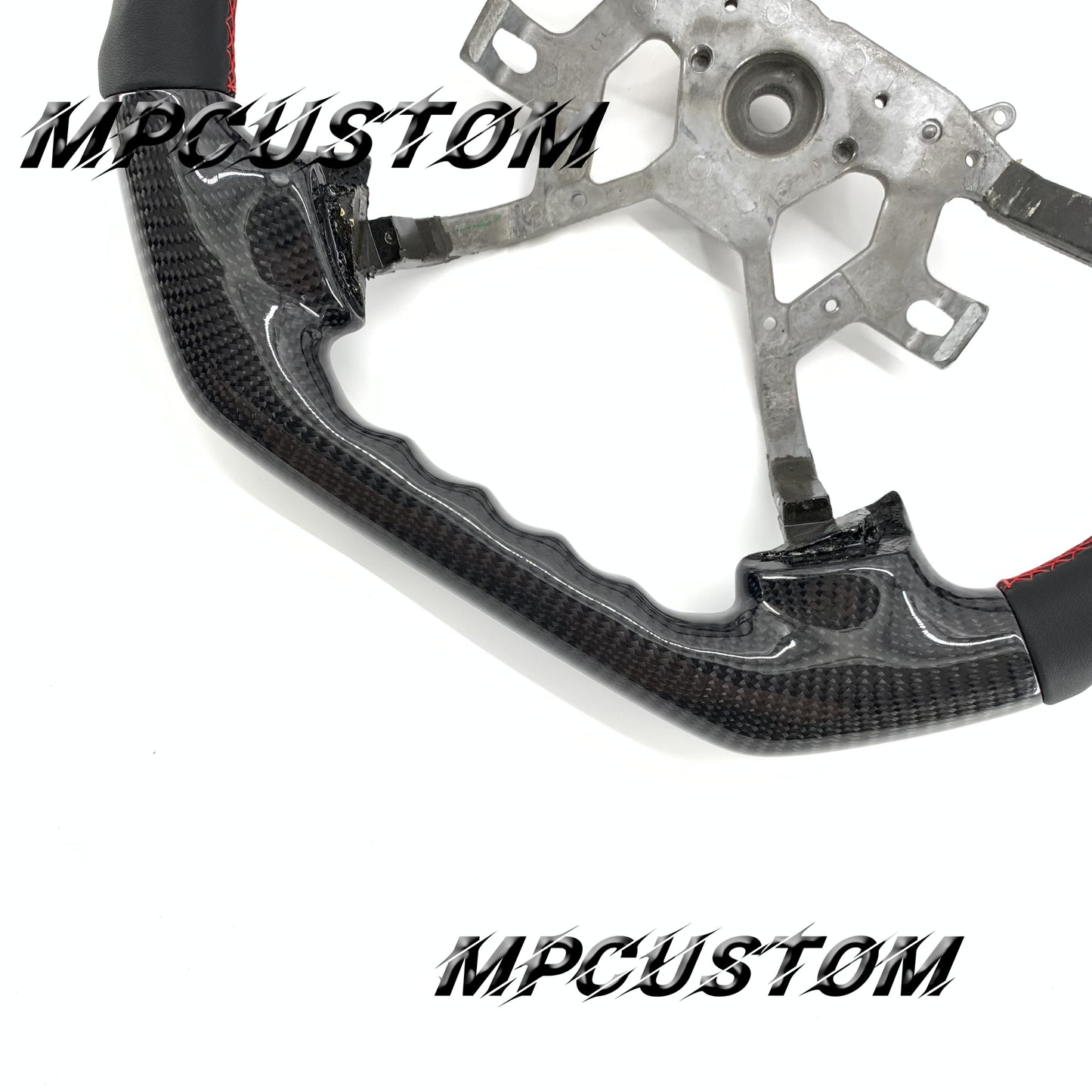 Mpcustom for Nissan Y61 carbon fiber steering wheel smooth and red stripe line