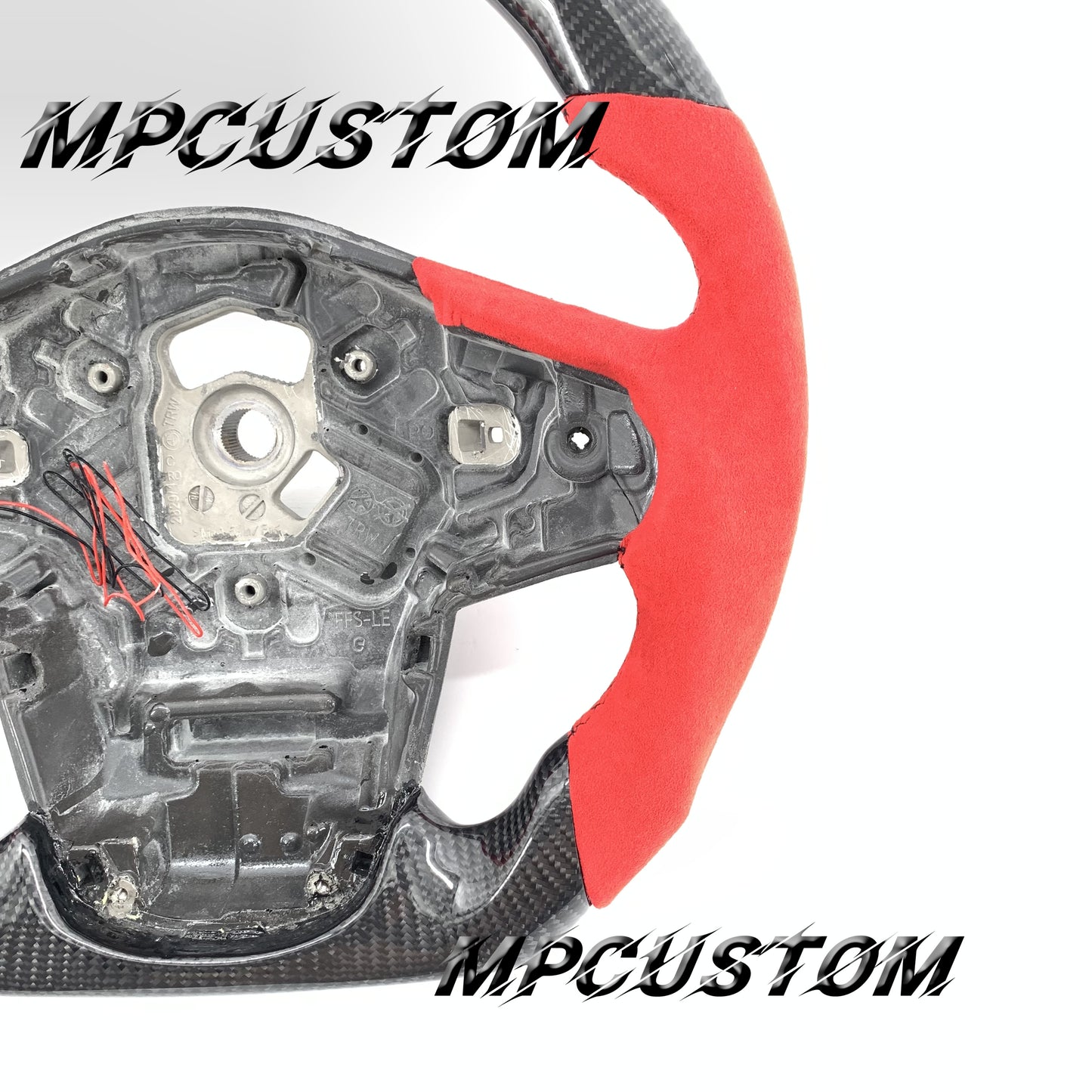 Mpcustom for Toyota Supra 2020 carbon fiber steering wheel round top and black stitching