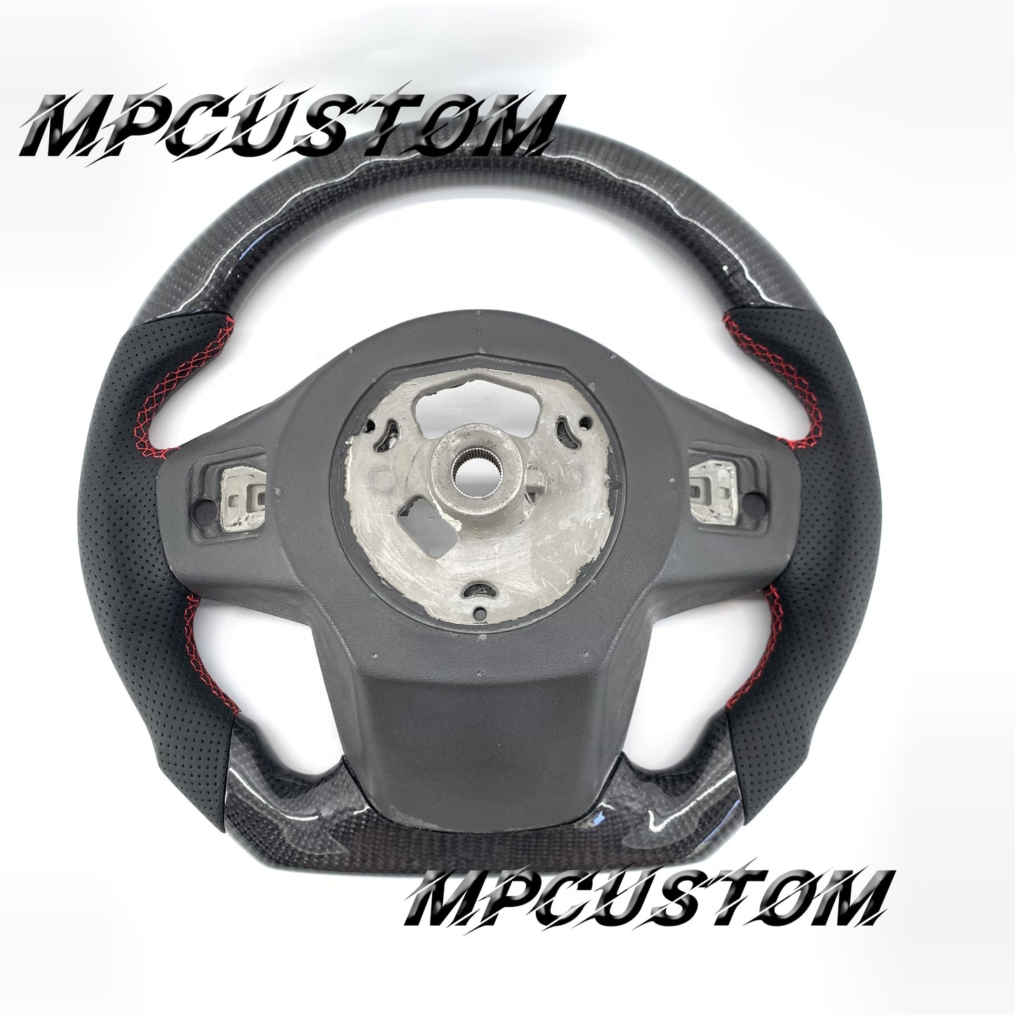 Mpcustom for Toyota Supra 2020 carbon fiber steering wheel gloss and red stripe line