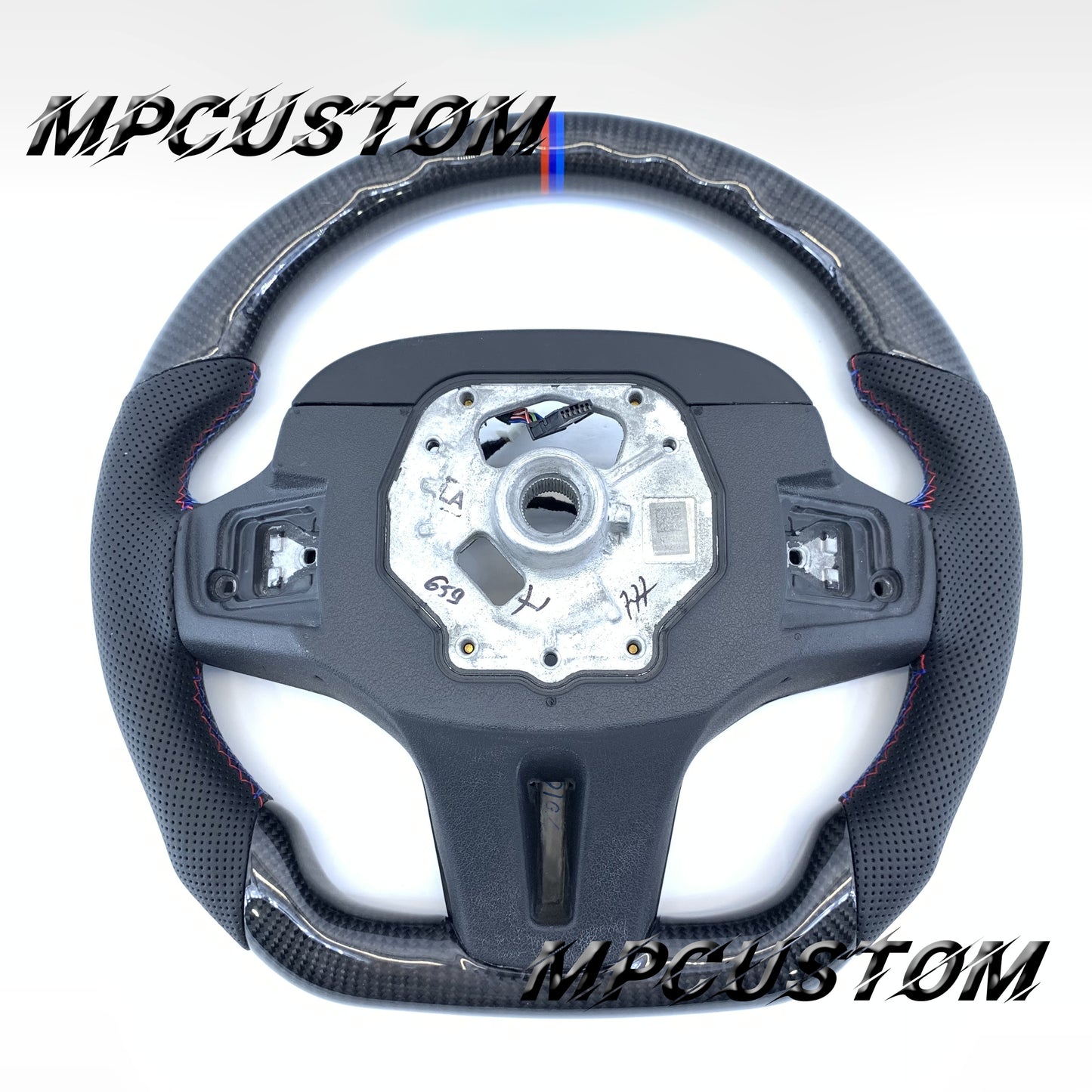 Mpcustom BMW G series carbon fiber steering wheel flat bottom
