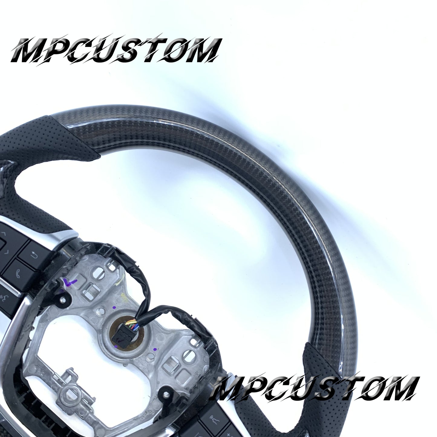 Mpcustom Toyota Highlander 2022 carbon fiber steering wheel black stitching