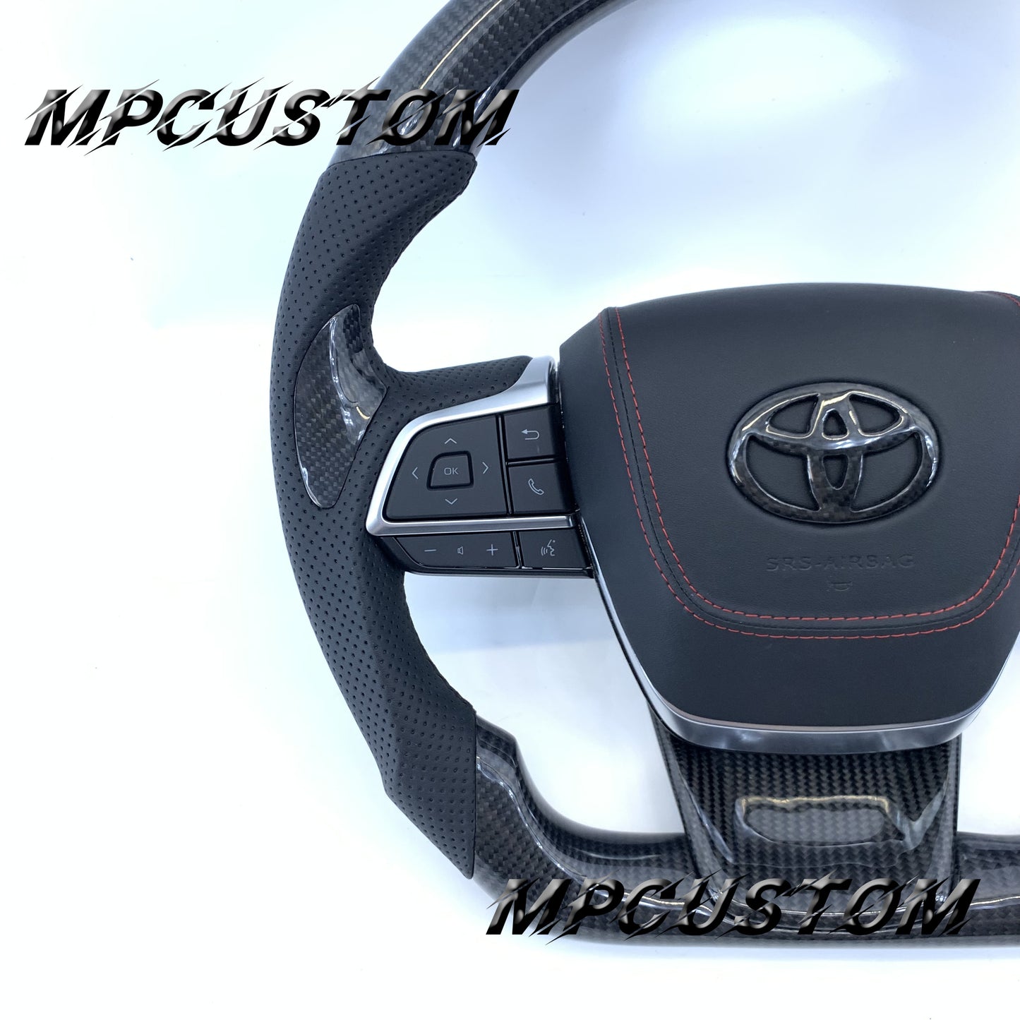 Mpcustom Toyota Highlander 2022 carbon fiber steering wheel gloss and round top