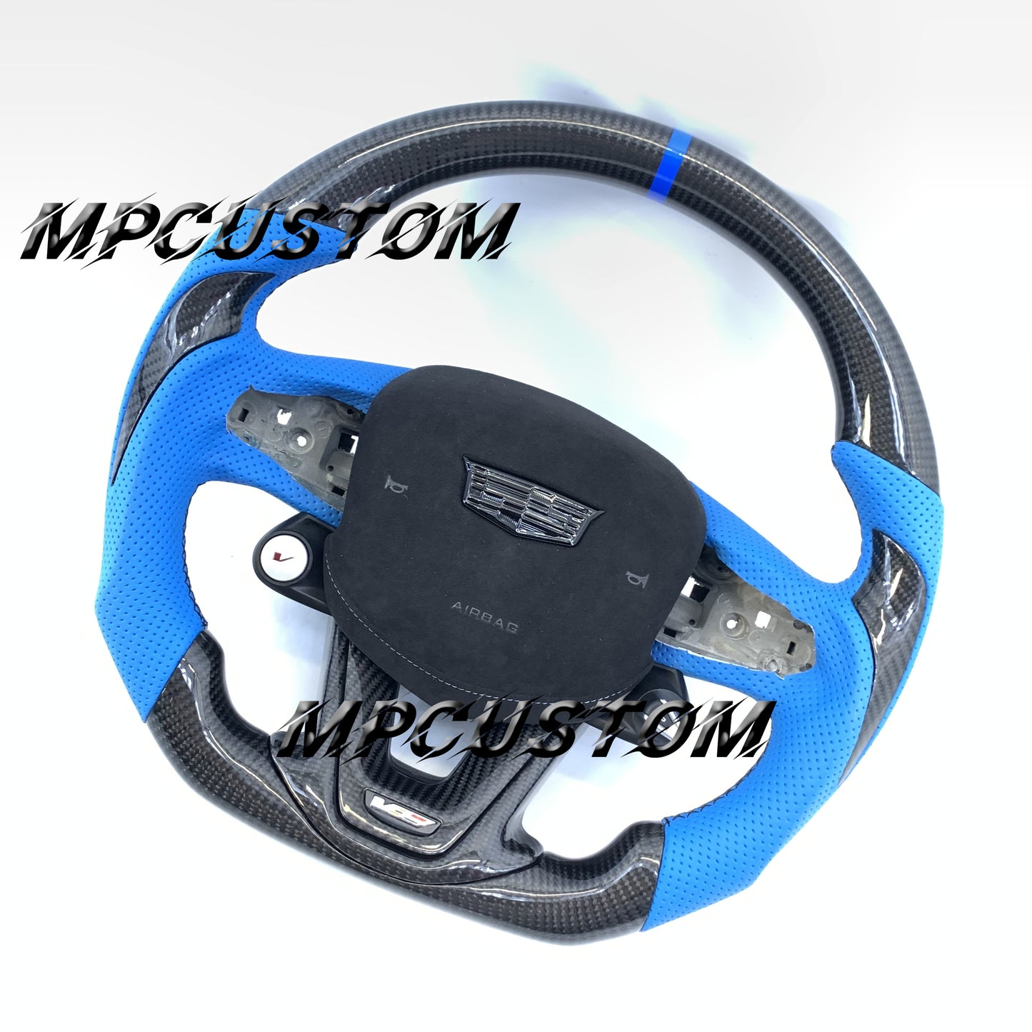 Mpcustom for Cadillac CT5 2023 carbon fiber steering wheel perforated leather