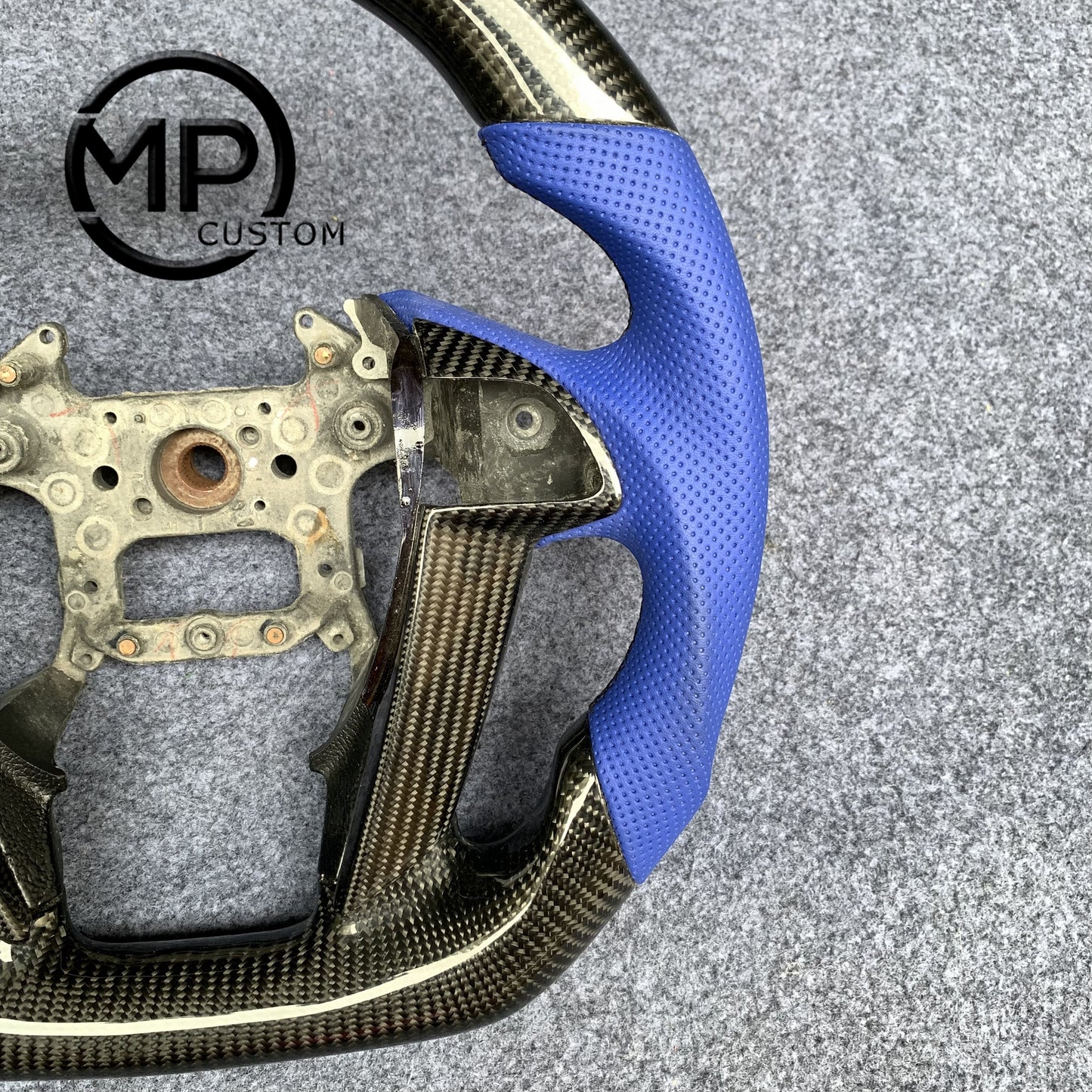 MPCUSTOM Fit For Honda 8th gen Accord/CP1 CP2 CP3/Pilot 2009-2015/Odyssey 2011-2017 carbon fiber steering wheel blue perforatara leather