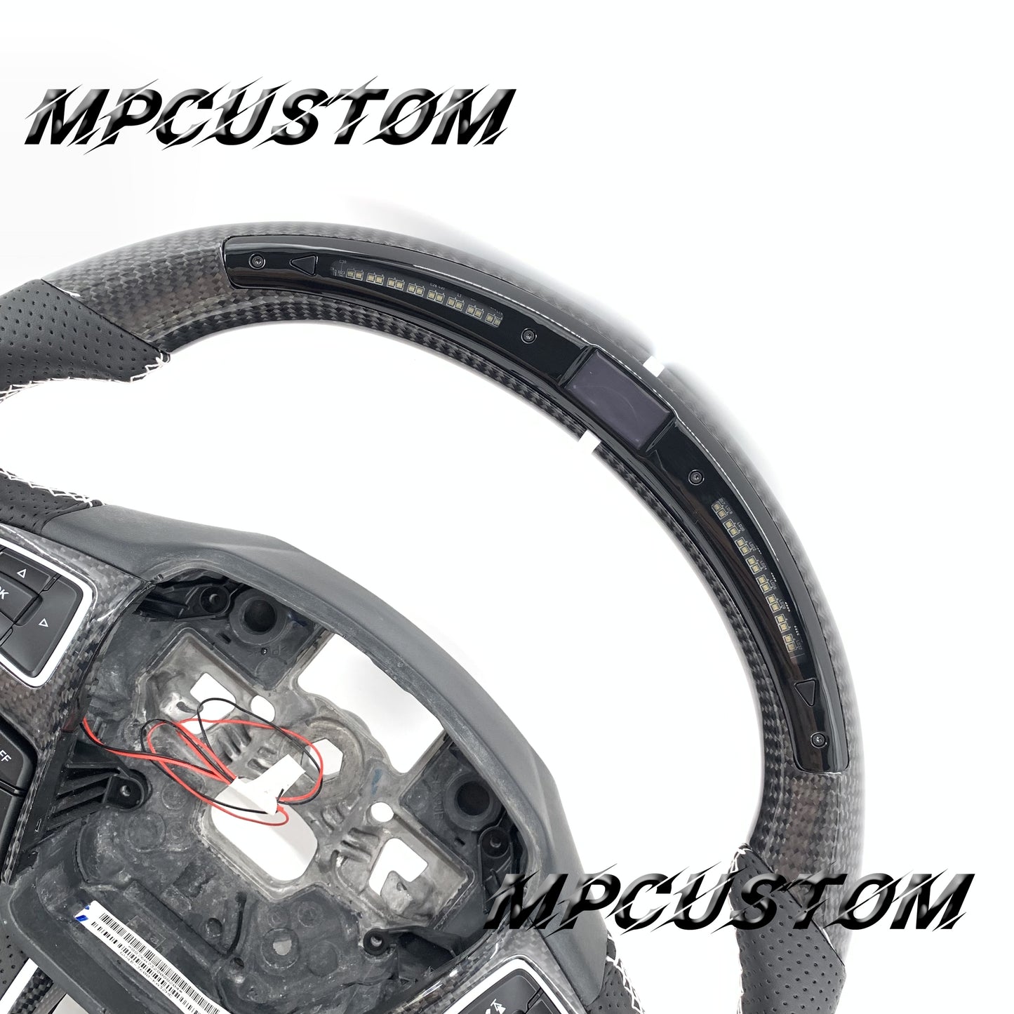 Mpcustom for Ford Focus MK3 ST RS carbon fiber steering wheel gloss and led