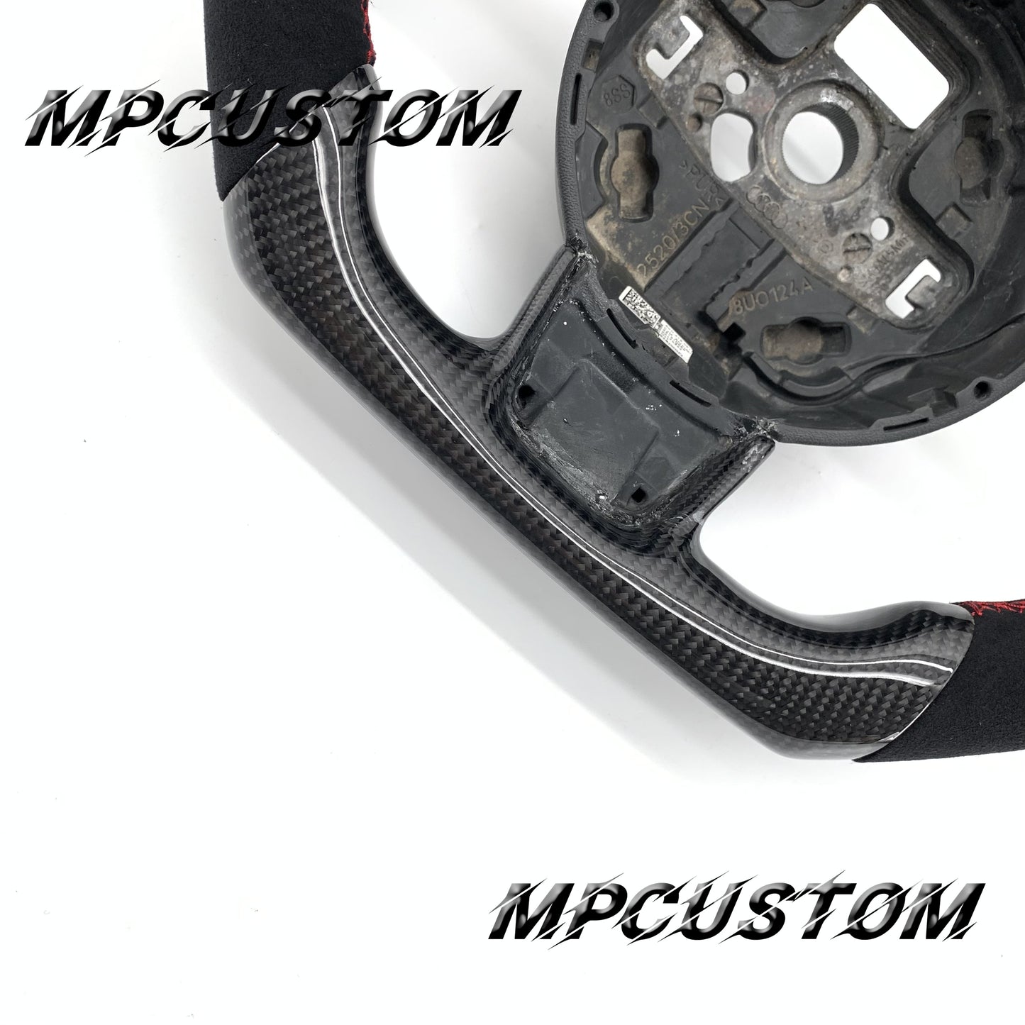 Mpcustom for Audi B8.5 S6 2012-2016 carbon fiber steering wheel red stitching