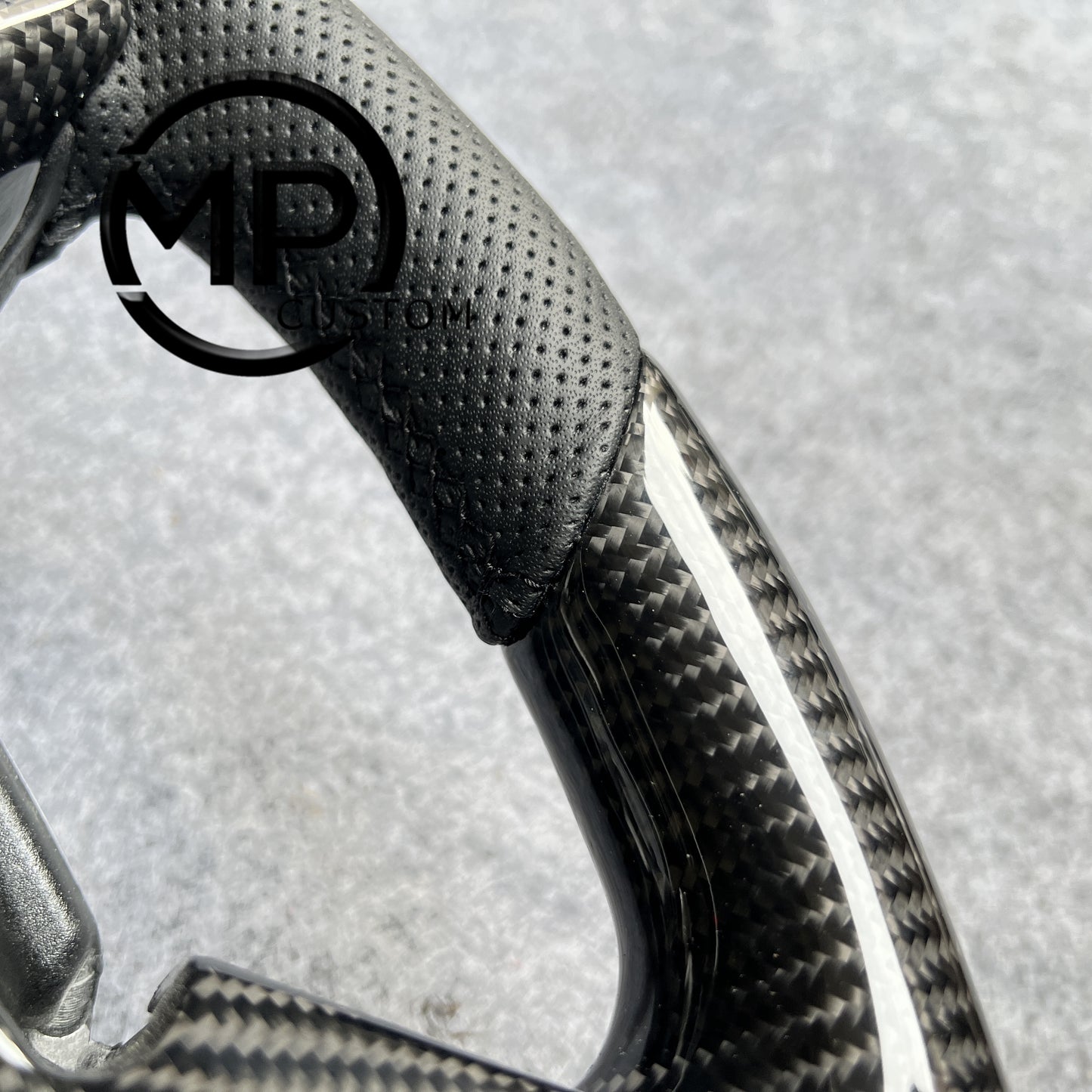 MPCUSTOM Fit For Ford mustang F150 2015-2019 carbon fiber steering wheel black perforated leather red line heating