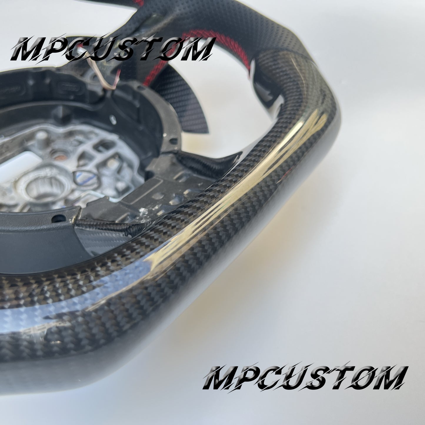 Mpcustom for Audi B8 A6 carbon fiber steering wheel gloss