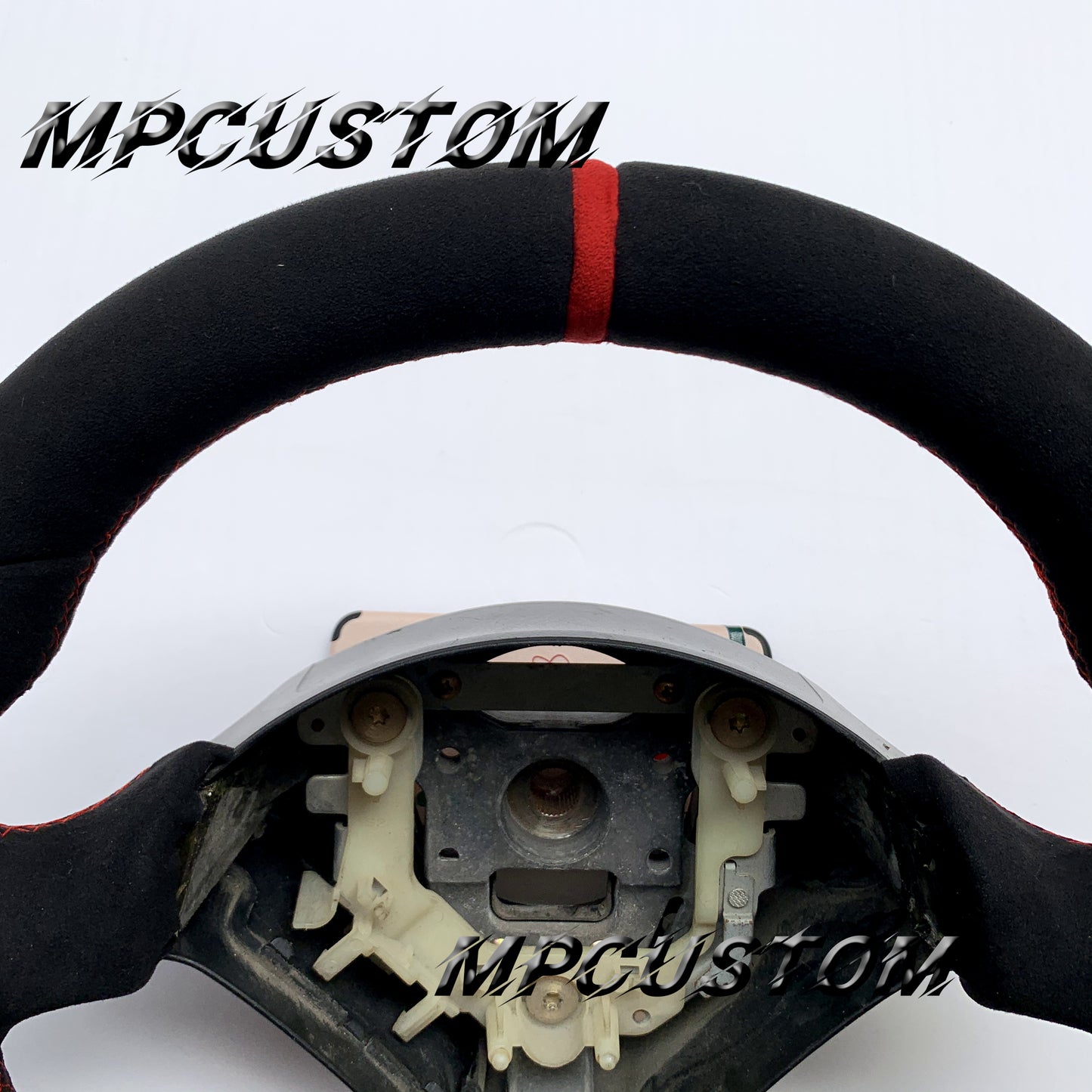Mpcustom for Toyota Supra MK4 carbon fiber steering wheel red stitching
