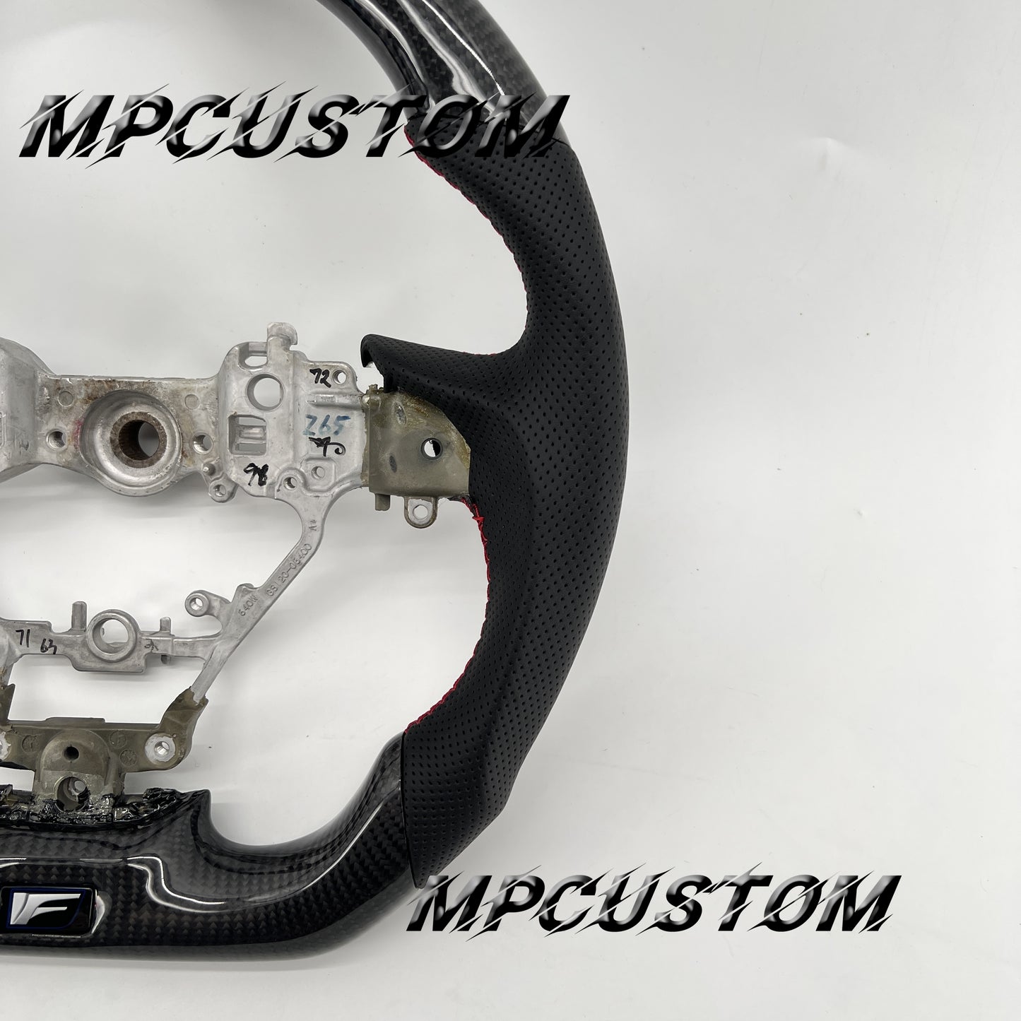Mpcustom for Lexus GS350 2016-2018 carbon fiber steering wheel red stitching and gloss