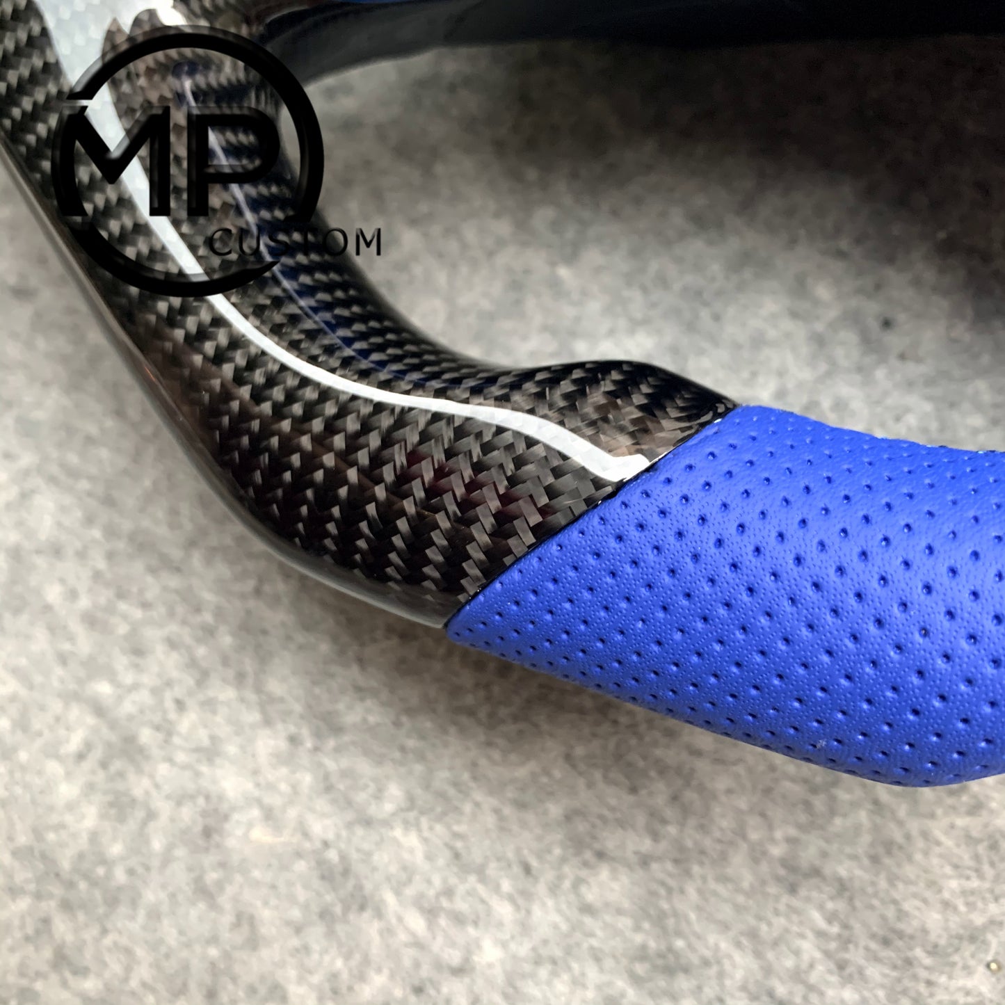 MPCUSTOM Fit For Honda 7th gen Accord Sedan TESTED LX 2003-2007/Inspire/Accord UC1 UC3 CM5 CM6 carbon fiber steering wheel blue perforated leather blue center line
