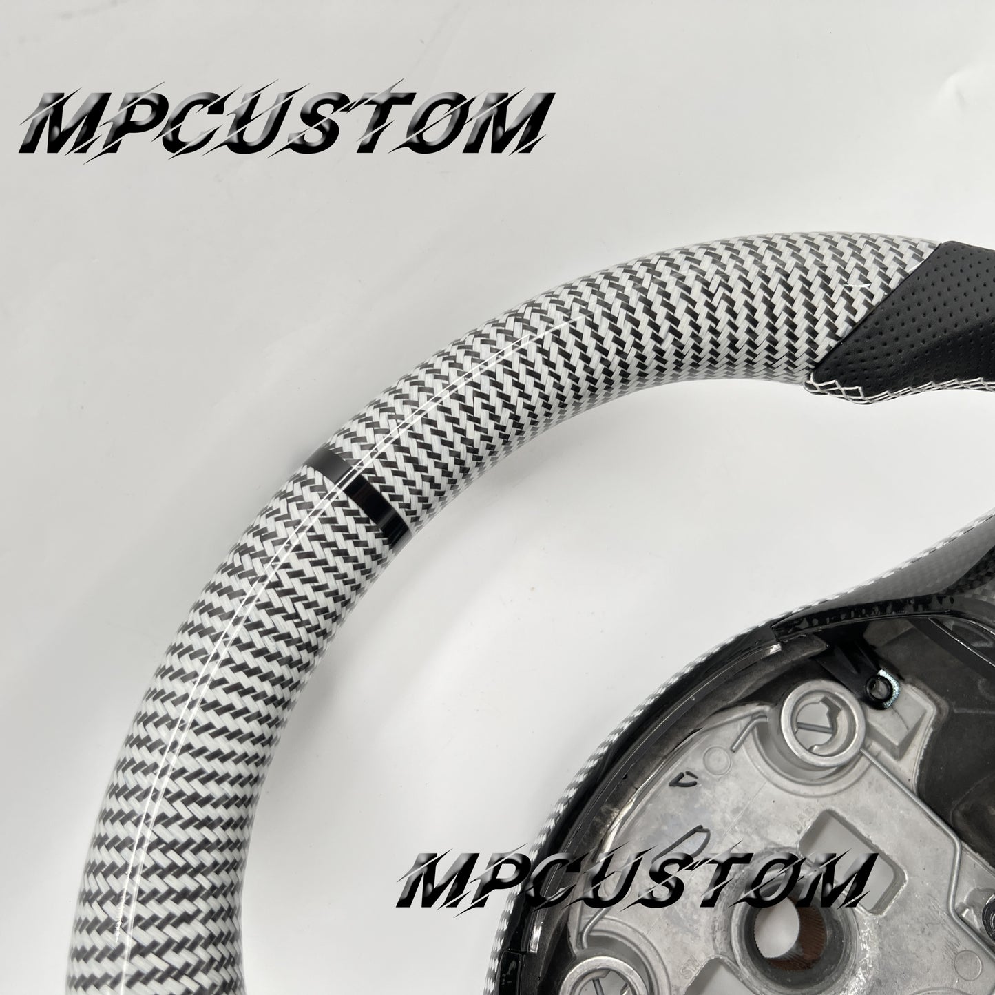 Mpcustom for Tesla model 3 Y carbon fiber steering wheel black stripe line and gloss