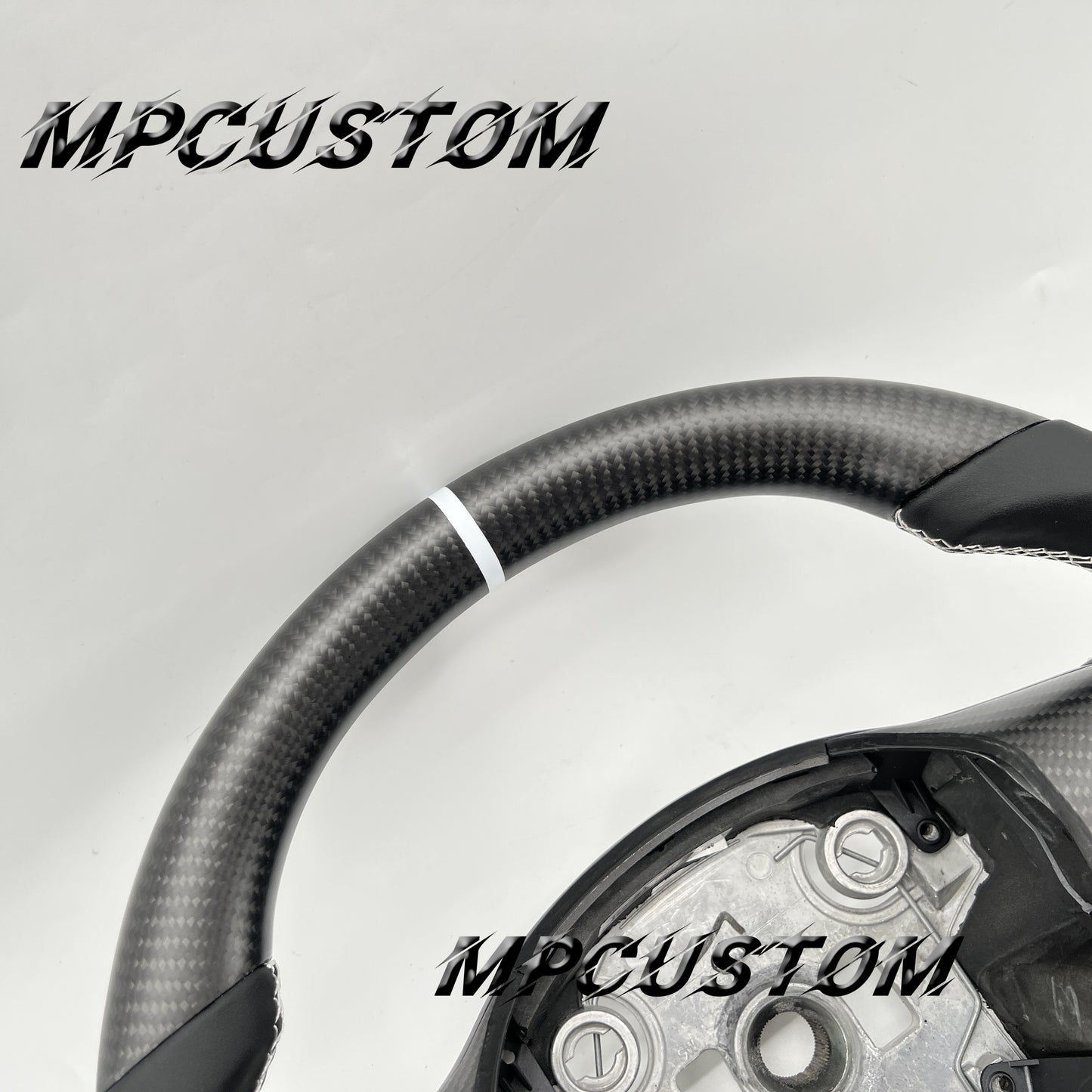 Mpcustom for Tesla model 3 Y carbon fiber steering wheel smooth and round top