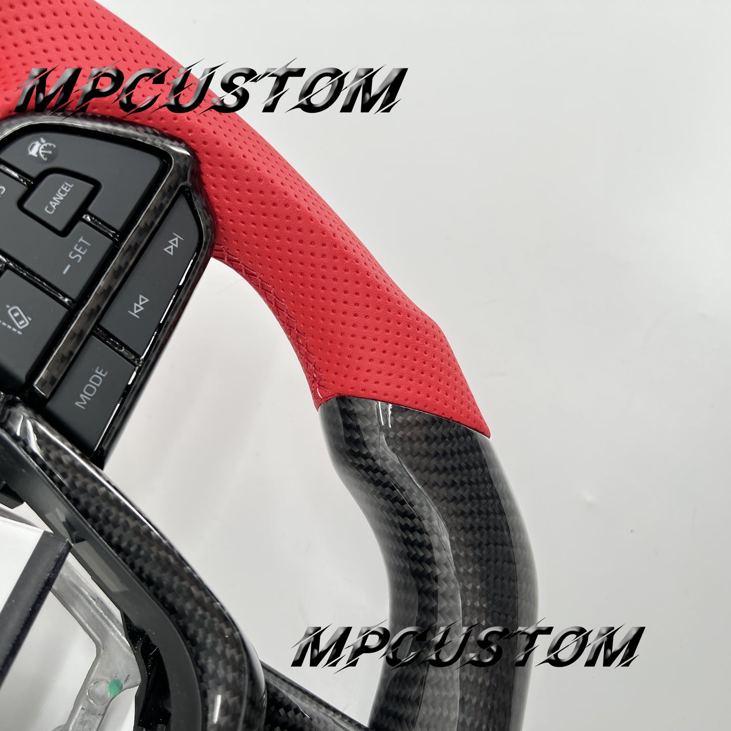 Mpcustom for Toyota Highlander 2022+ carbon fiber steering wheel gloss and red stripe line