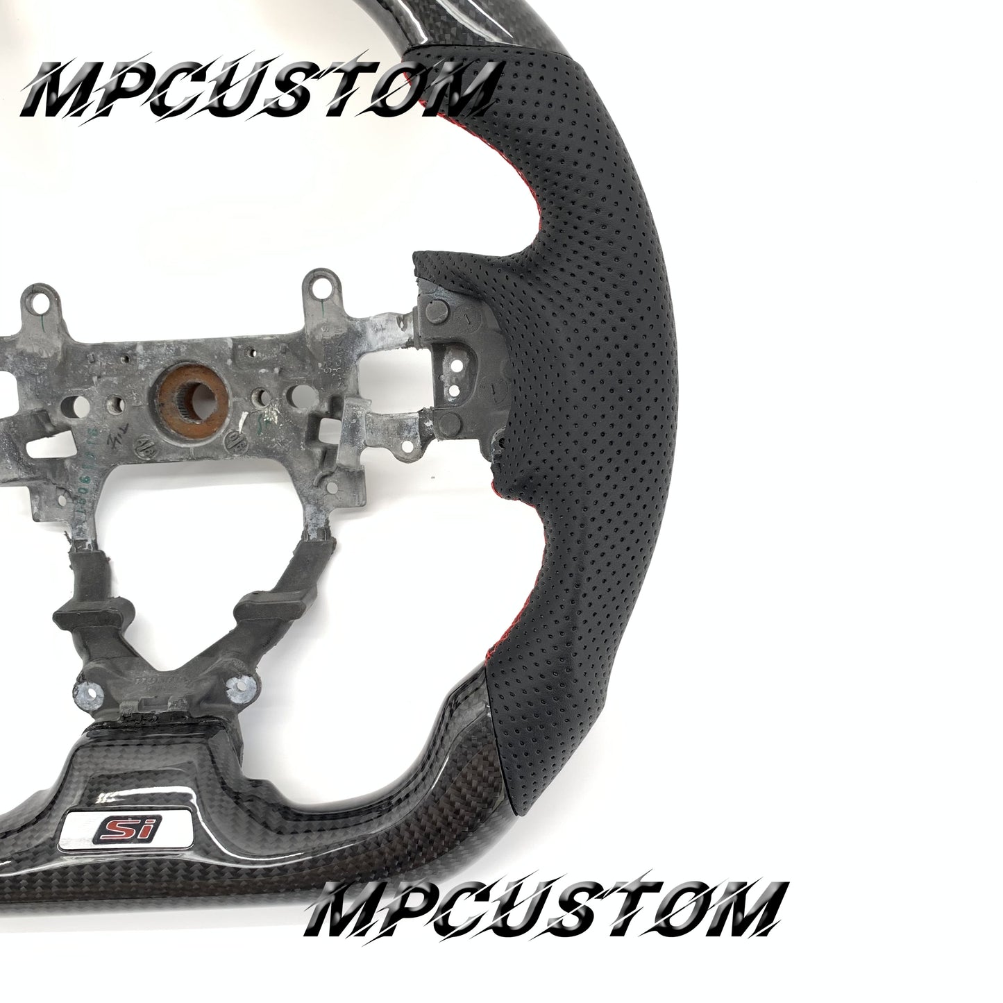Mpcustom for Honda 9th Gen Civic 2012-2015 carbon fiber steering wheel red stripe line