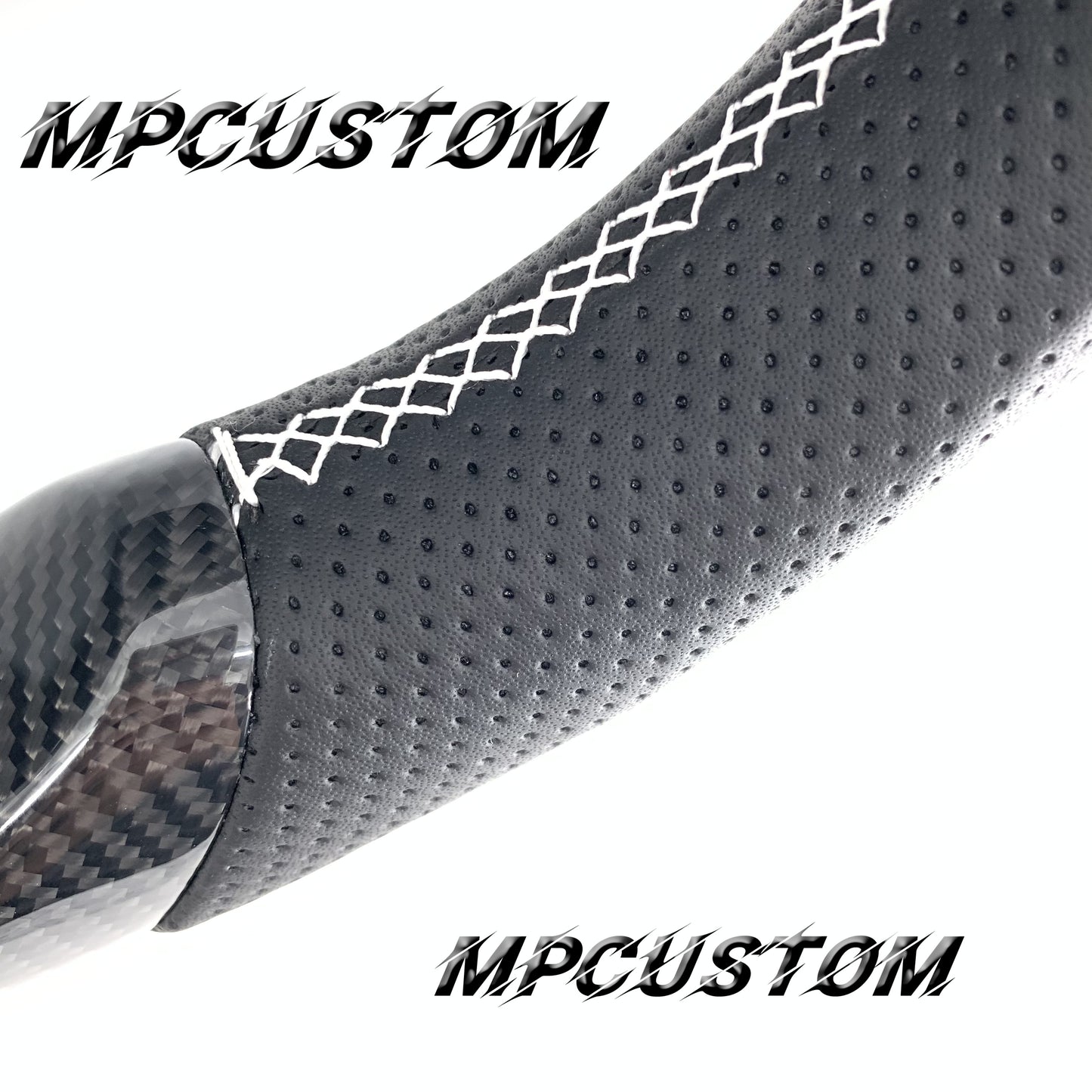 Mpcustom for Tesla model S X carbon fiber steering wheel perforated leather