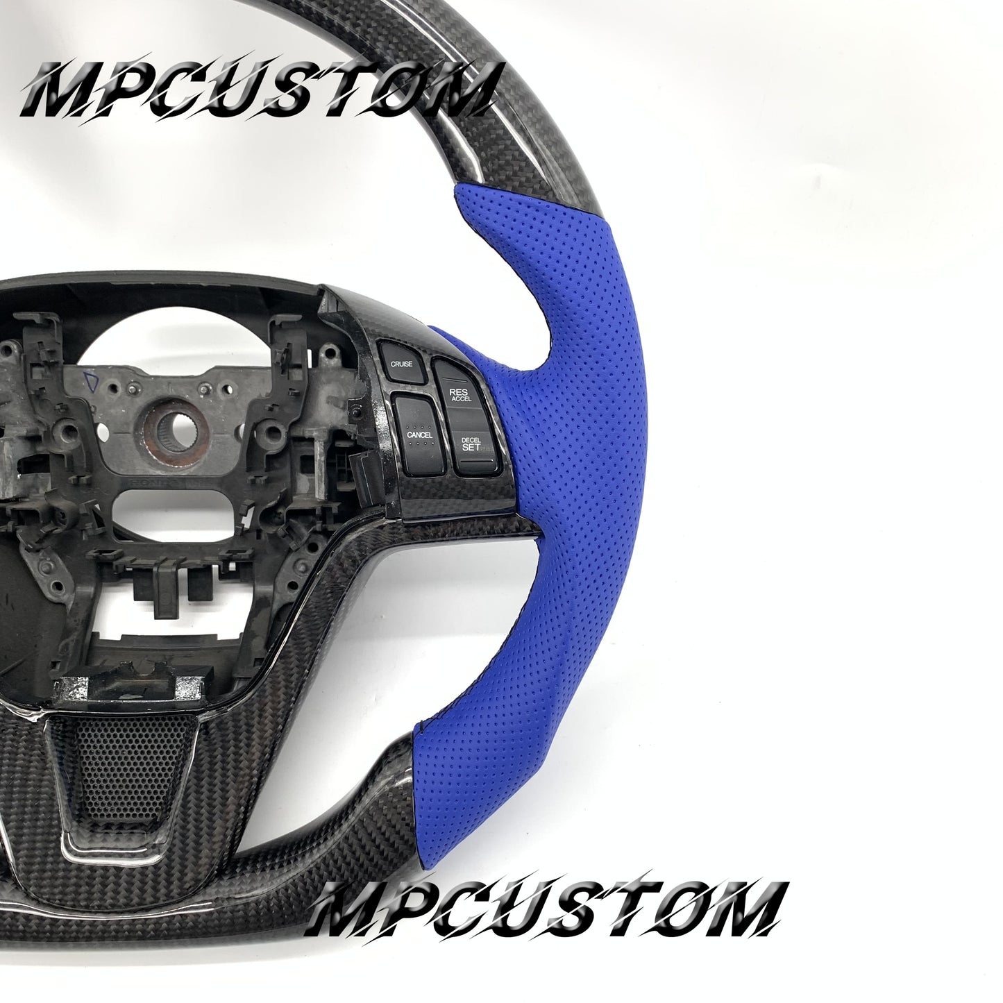 Mpcustom for Honda CRV 2007-2011 carbon fiber steering wheel blue stitching