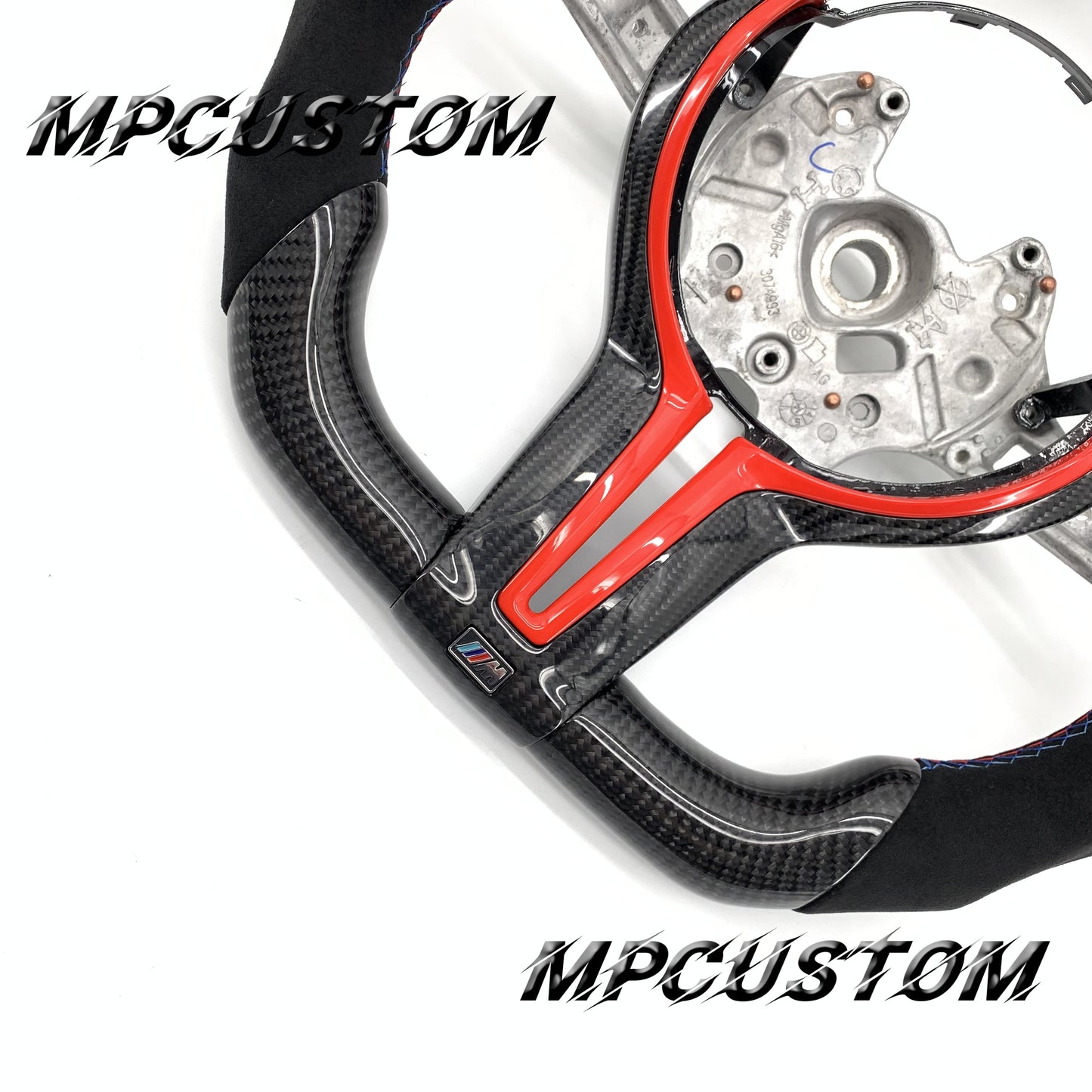 Mpcustom for BMW 4 series F32/F33/F36 carbon fiber steering wheel red stripe line and flat bottom