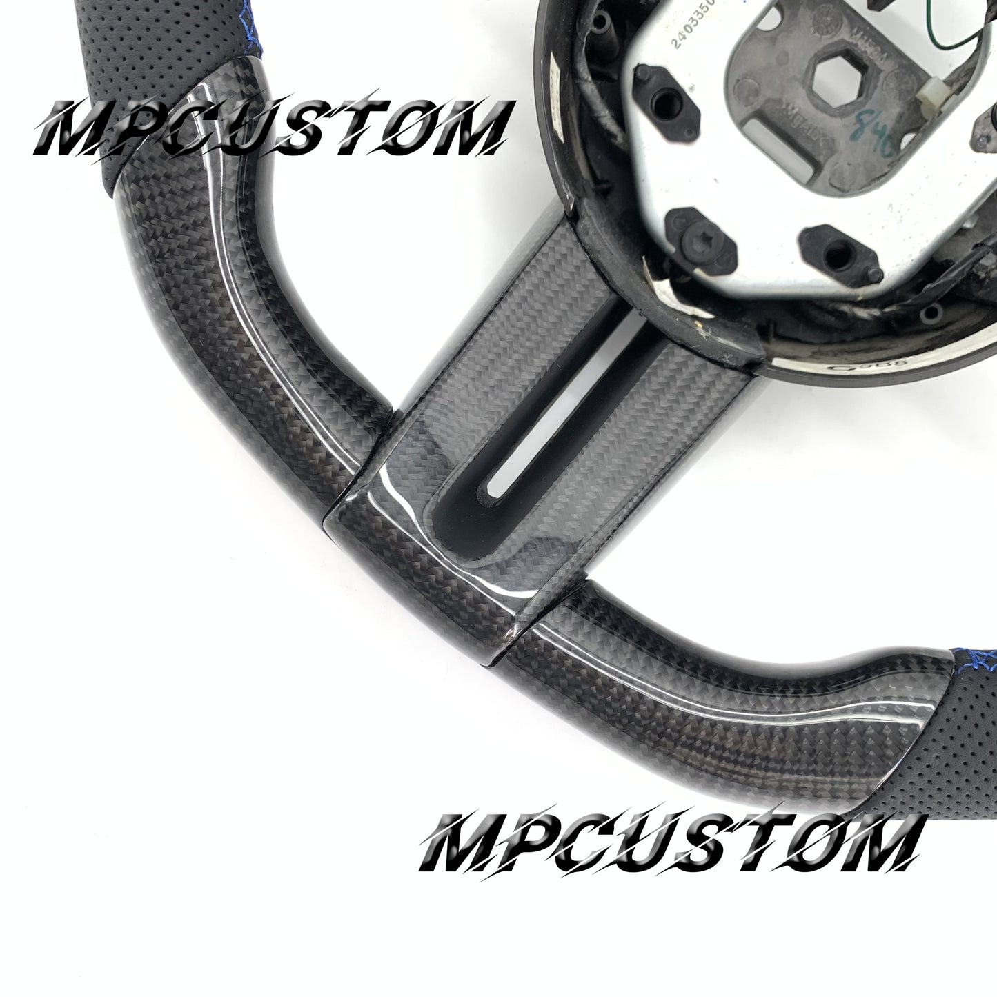 Mpcustom for Ford Mustang 2005-2008 carbon fiber steering wheel blue stitching