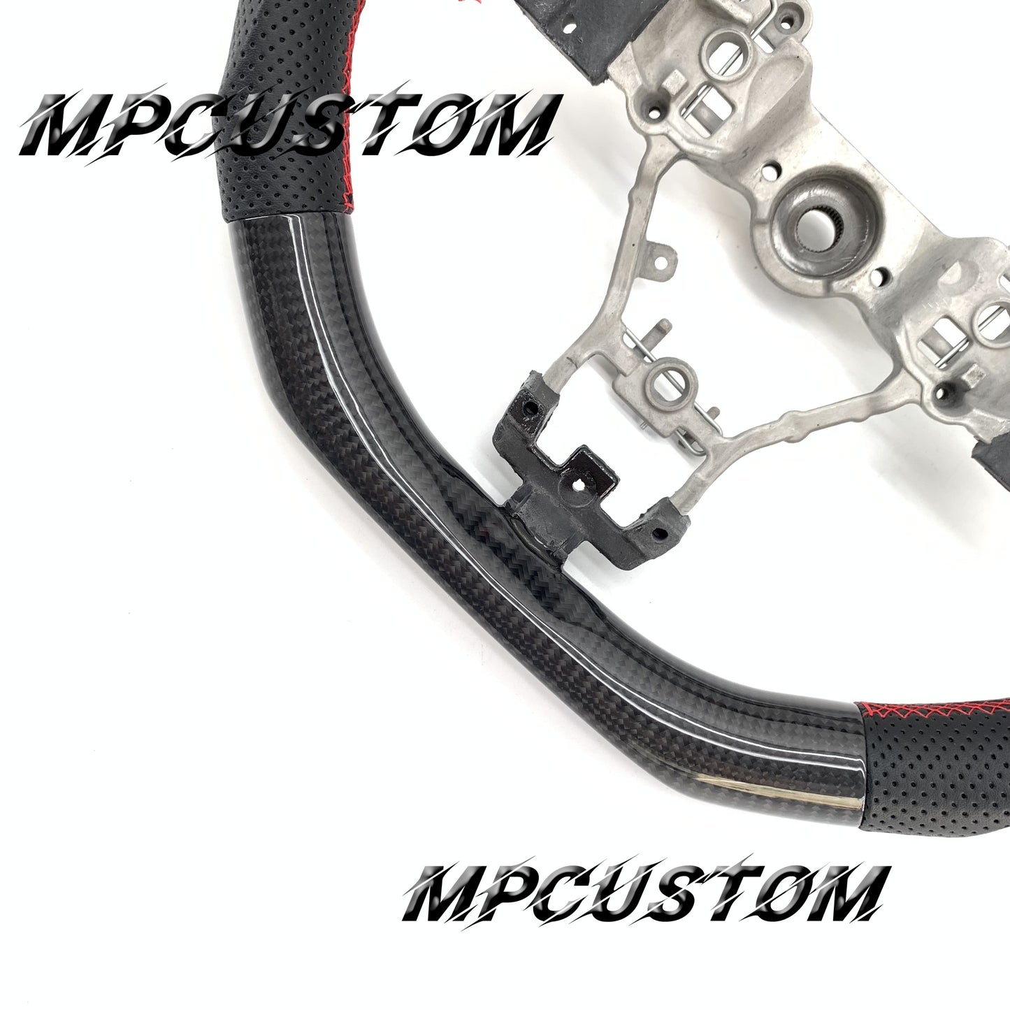 Mpcustom for Subaru 2015-2021 carbon fiber steering wheel red stripe line and round top