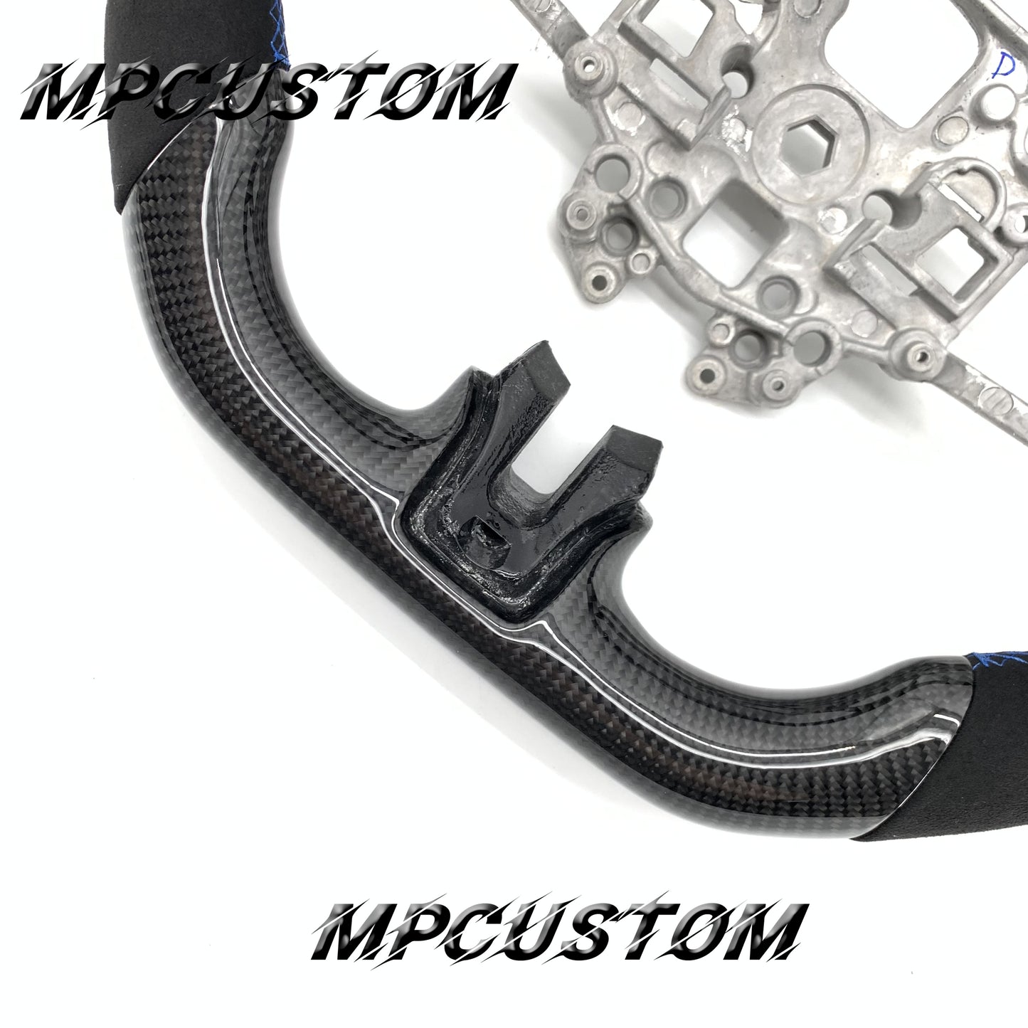 Mpcustom for Ford Mustang 2018-2022 carbon fiber steering wheel blue stripe line