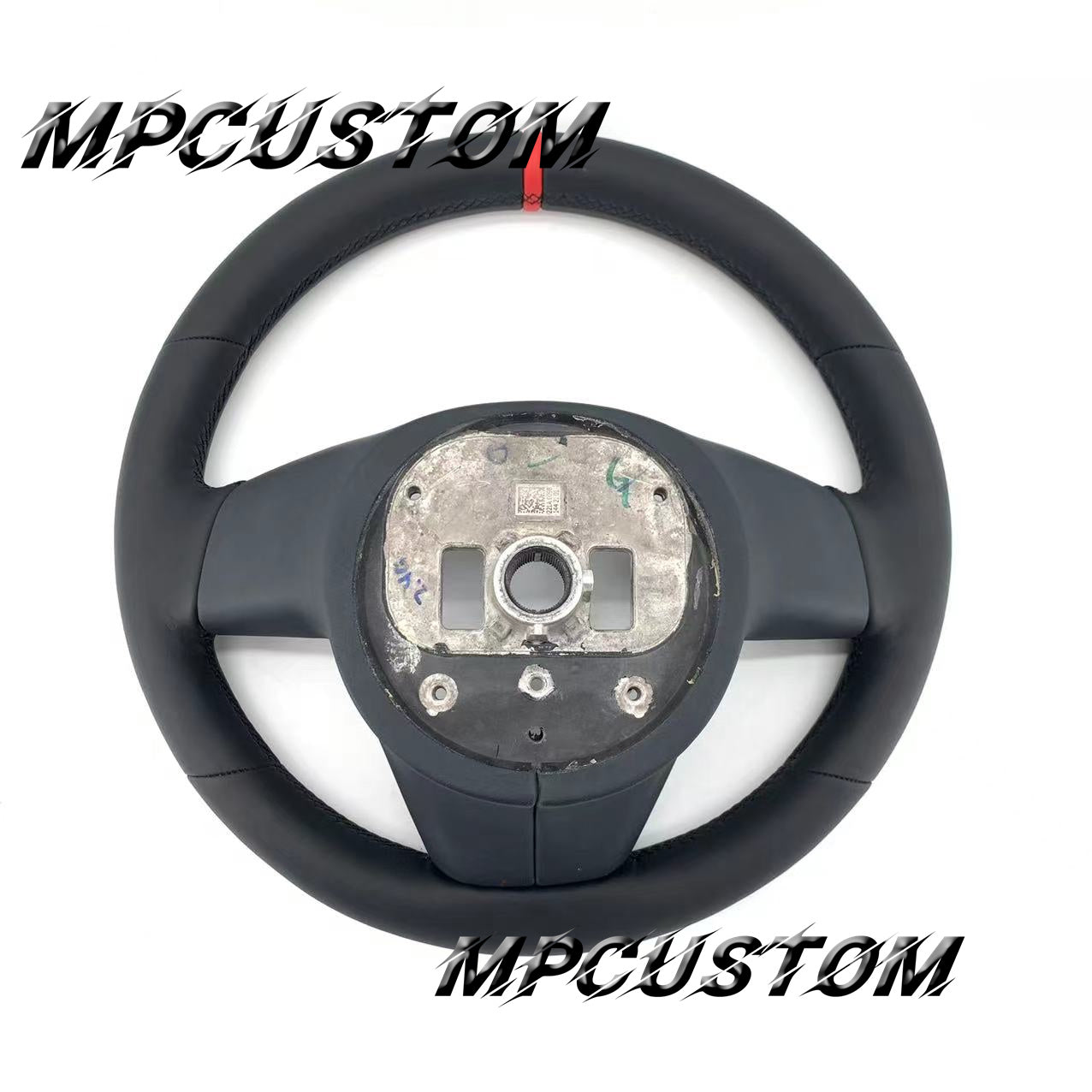 Mpcustom for Tesla new model S carbon fiber steering wheel smooth and red stripe line