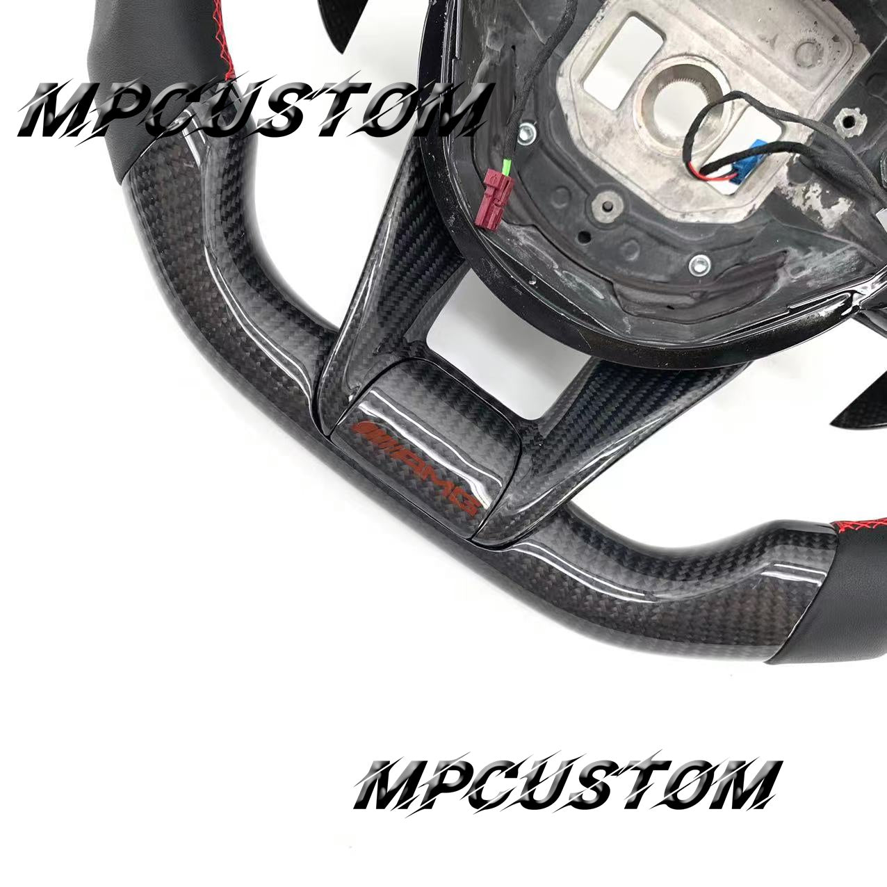 Mpcustom for Mercedes Benz 808AMG /W205 AMG carbon fiber steering wheel smooth and round top