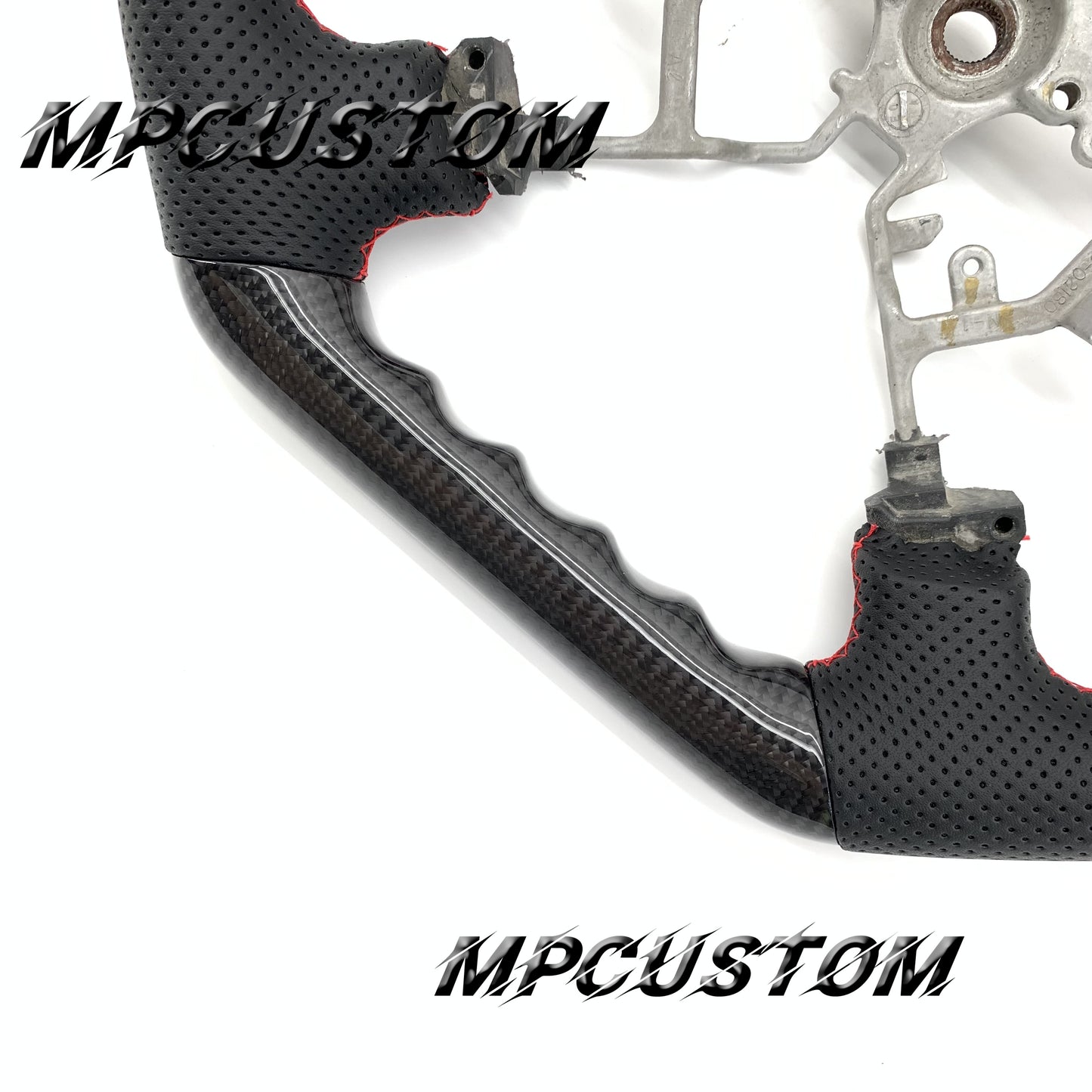 Mpcustom for Toyota Tundra 2007-2013 carbon fiber steering wheel gloss and red stripe line