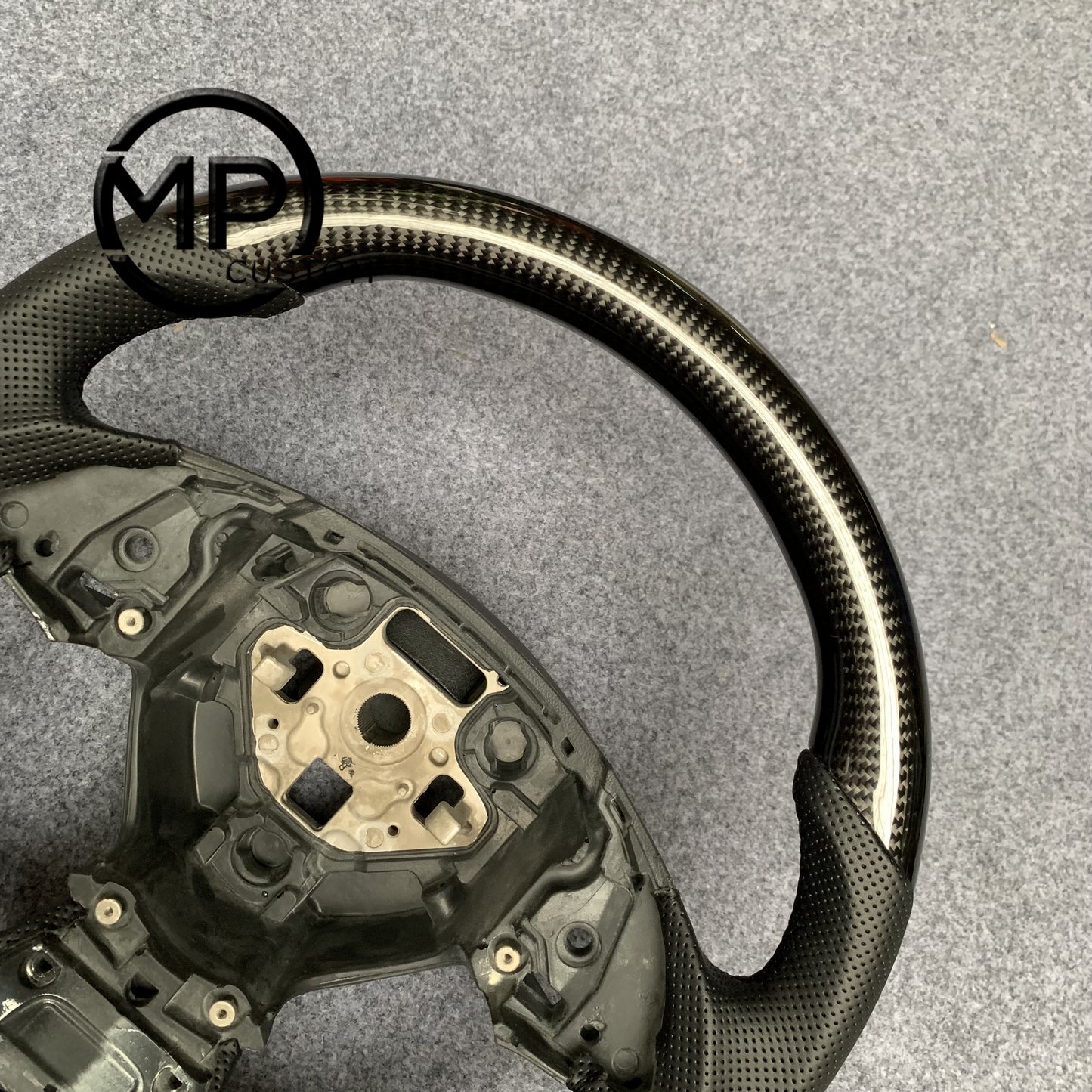 MPCUSTOM Fit For Chevrolet Camaro 2016-2024 carbon fiber steering wheel black perforated leather