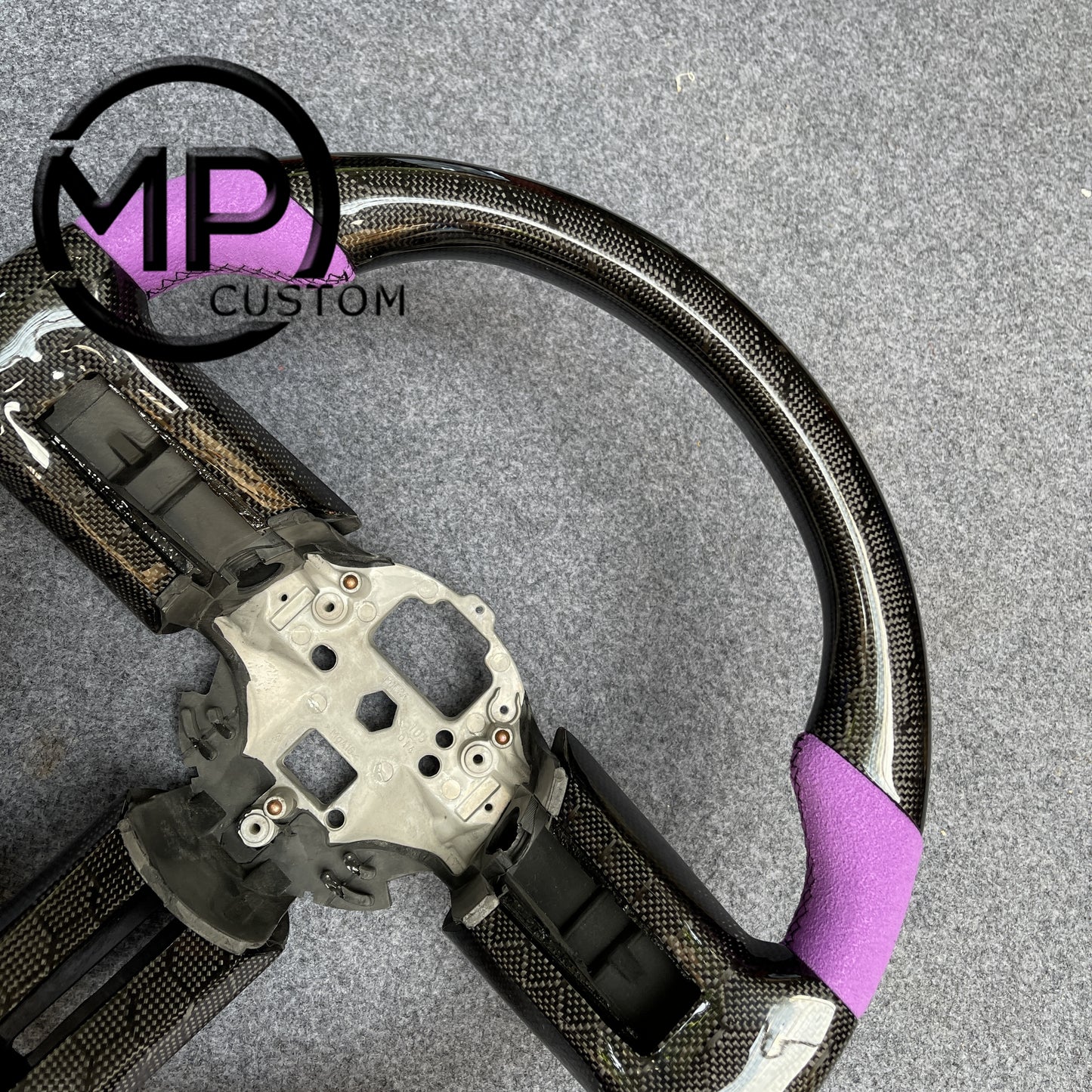 MPCUSTOM Fit For Ford mustang 2010-2014 gt GT500 shelby gloss carbon fiber steering wheel purple Alcantara