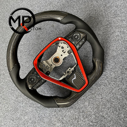 MPCUSTOM Fit For Toyota 8th gen Camry se xse le xle 2018-2022/Avalon 2018-2022 carbon fiber steering wheel black perforated leather red center line