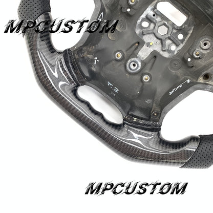 Mpcustom for Volvo S80 2007-2008 carbon fiber steering wheel black stitching