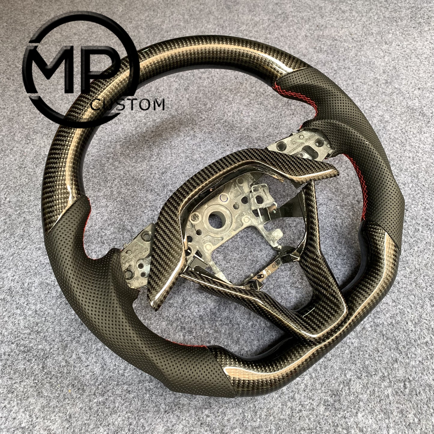 MPCUSTOM Fit For Honda 10th gen Accord/EXL EX LX 2018-2022/Insight 2019-2021 carbon fiber steering wheel black perforated leather