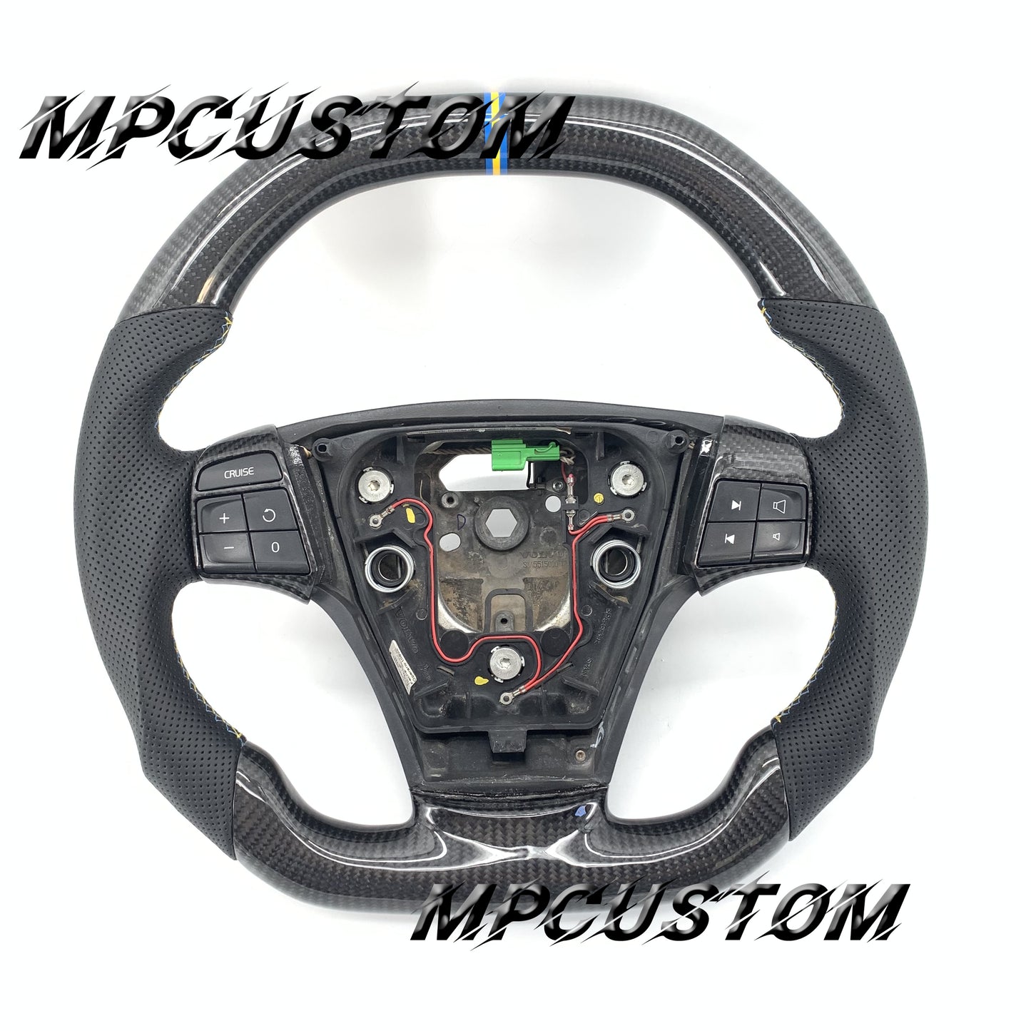 Mpcustom for Volvo S40 2008 carbon fiber steering wheel flat top