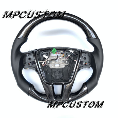 Mpcustom for Volvo v60R 2017 carbon fiber steering wheel gloss and flat bottom