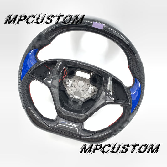 Mpcustom for Chevrolet Corvette C7 2014-2019 carbon fiber steering wheel round top