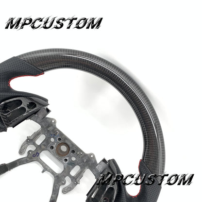 Mpcustom for Acura TL 2004-2006 carbon fiber steering wheel red stitching