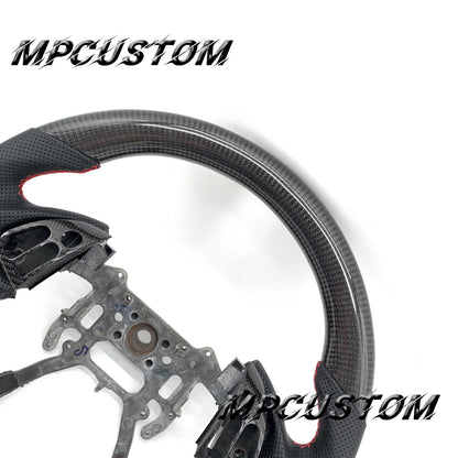 Mpcustom for Acura TL 2004-2006 carbon fiber steering wheel gloss balck carbon fiber and red stitching