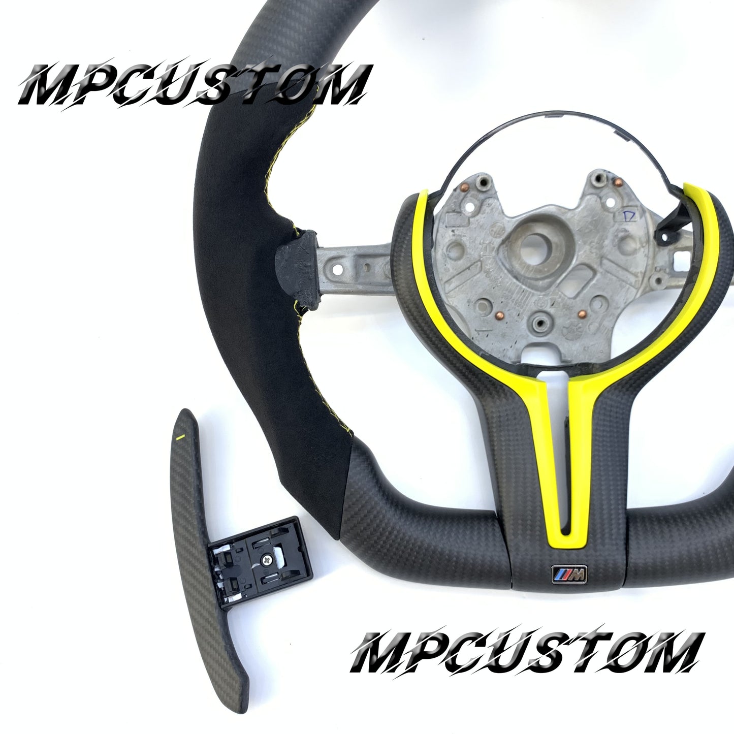 Mpcustom for BMW 7 series F01/F02/F03 carbon fiber steering wheel yellow stitching