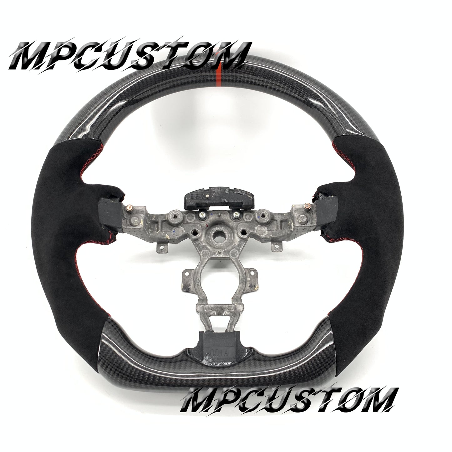 Mpcustom for Nissan 370z Juke z34 carbon fiber steering wheel red stripe line