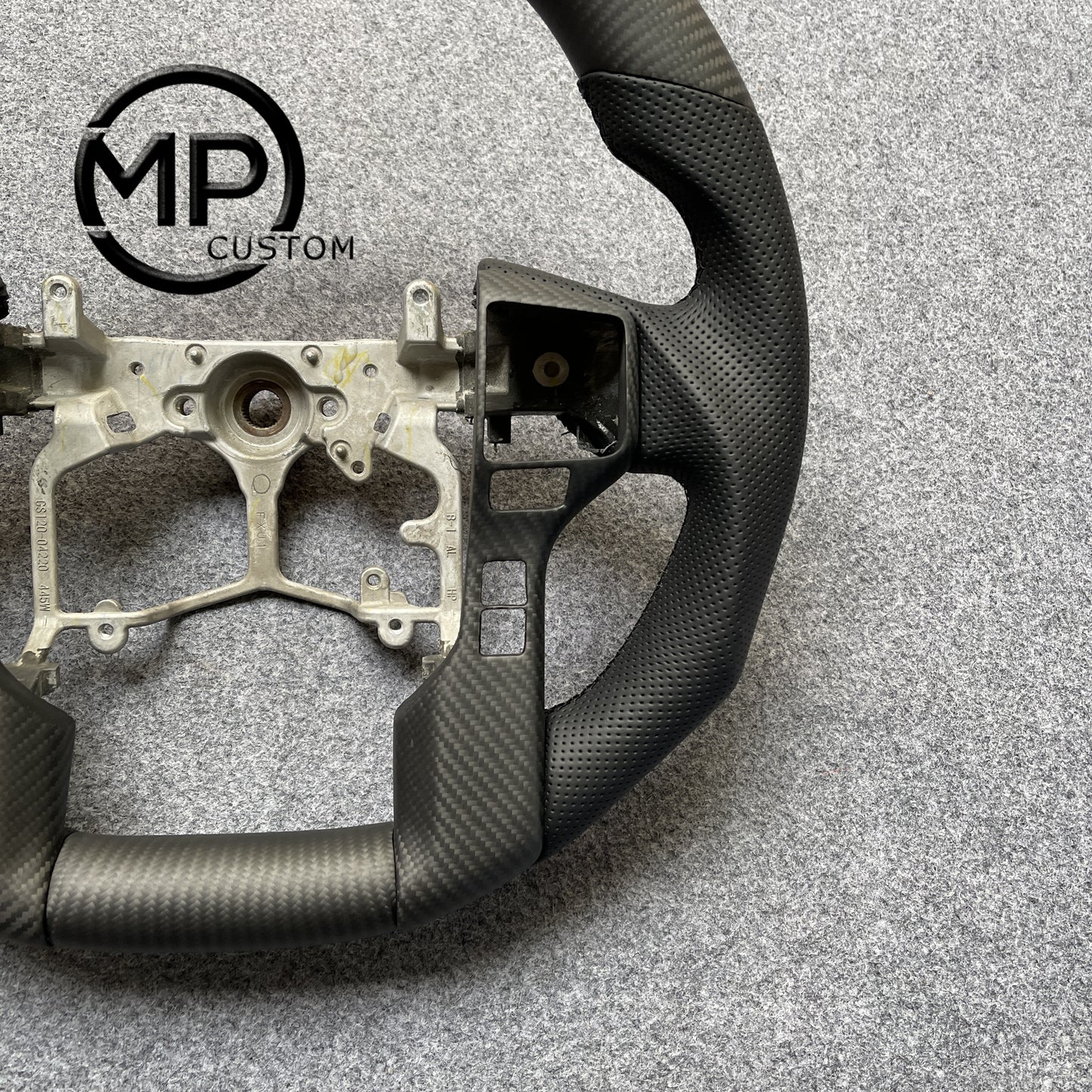 MPCUSTOM Fit For Toyota 4Runner Tundra Tacoma 2014-2017 carbon fiber steering wheel black perforated leather white center line